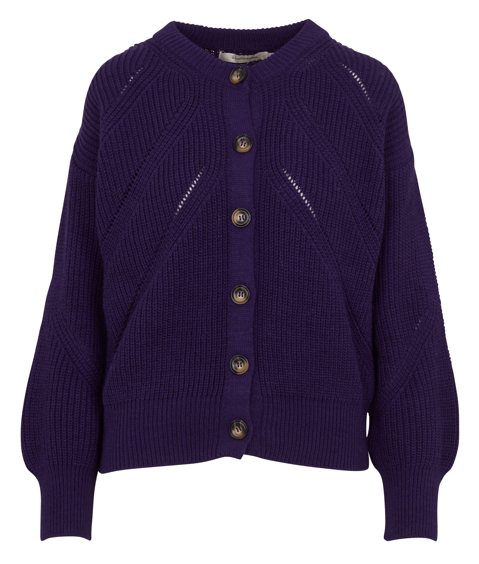 Vest met ronde hals van wolmix LA FEE MARABOUTEE Paars
