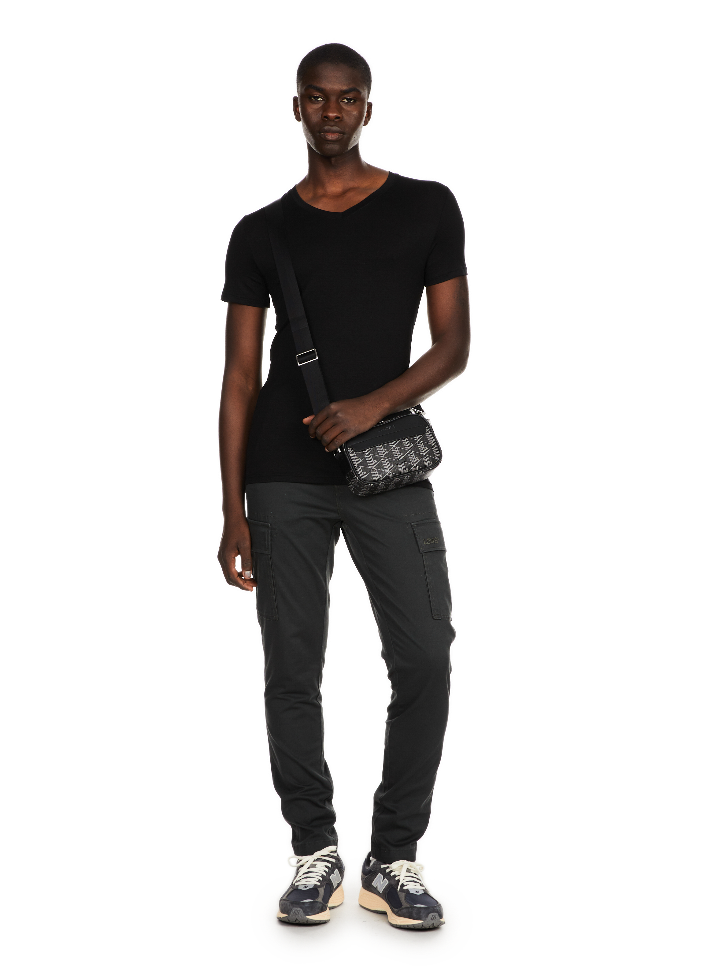 Printed Shoulder Bag LACOSTE Grey