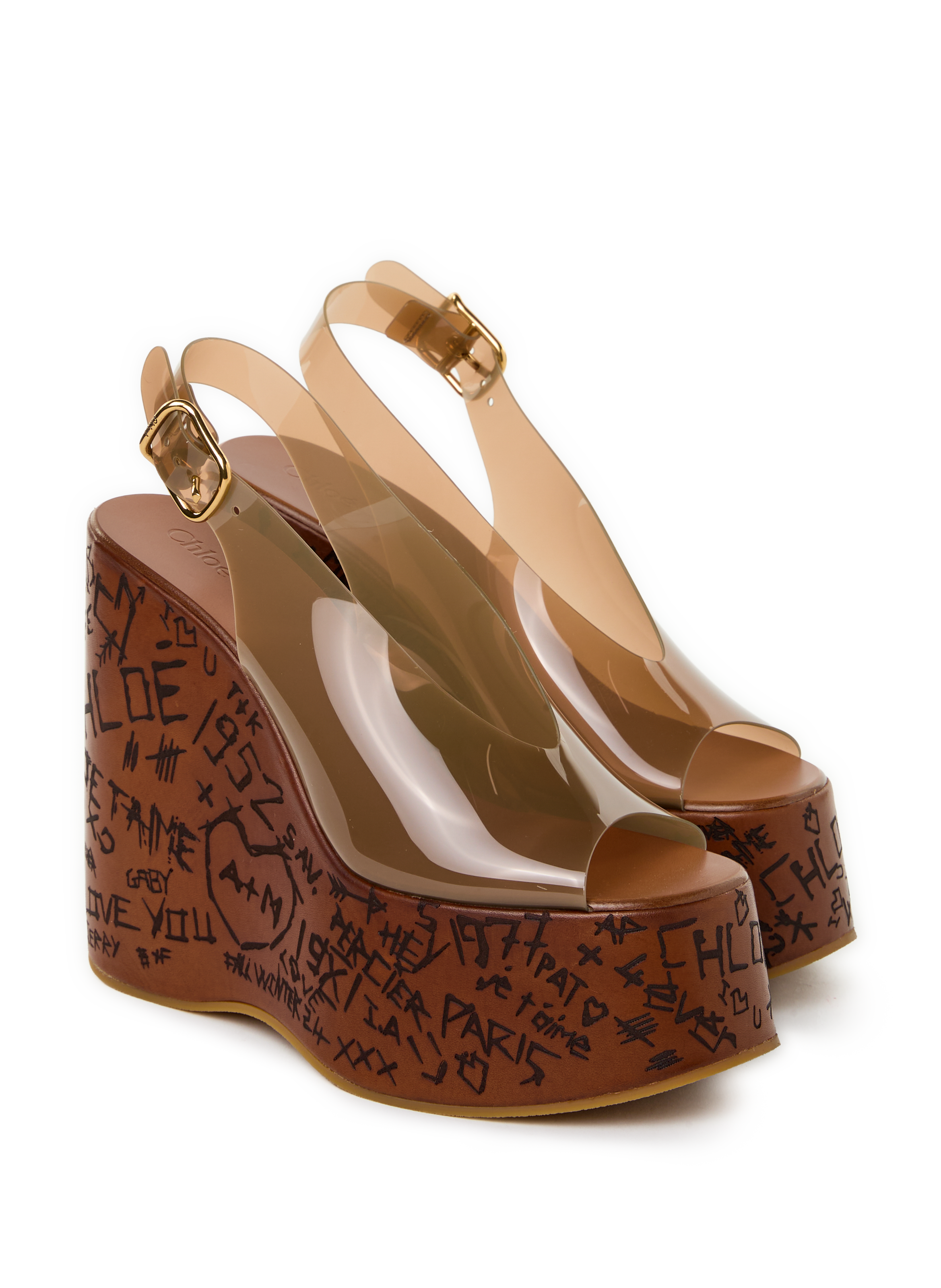 Maximes Wedge Heel Sandals CHLOÉ Brown