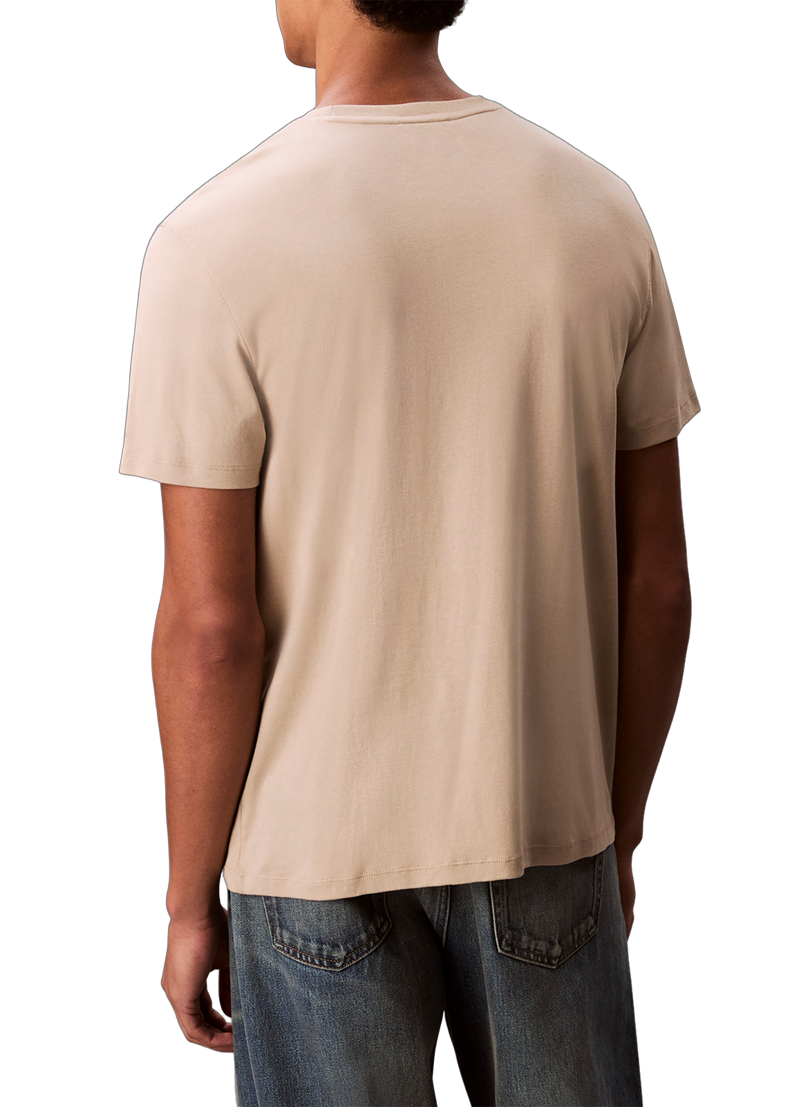 T-shirt col rond en coton CALVIN KLEIN Beige