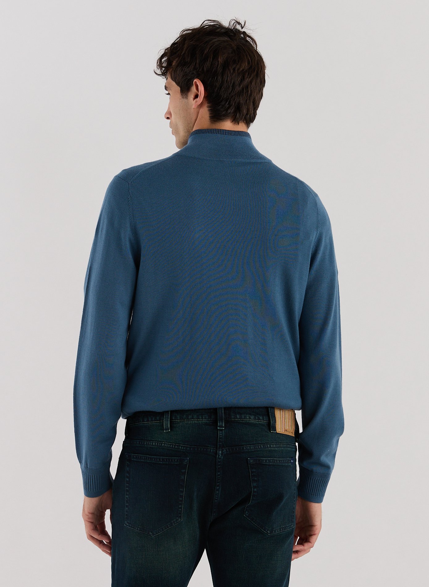 Pull col montant en laine PAUL SMITH Bleu