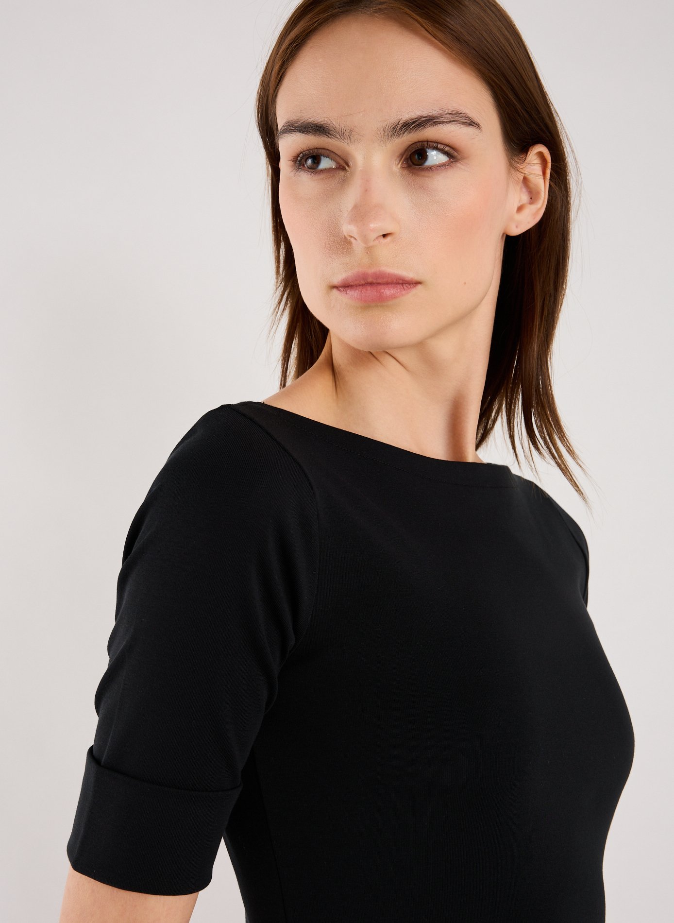 Flared cotton dress LAUREN Black