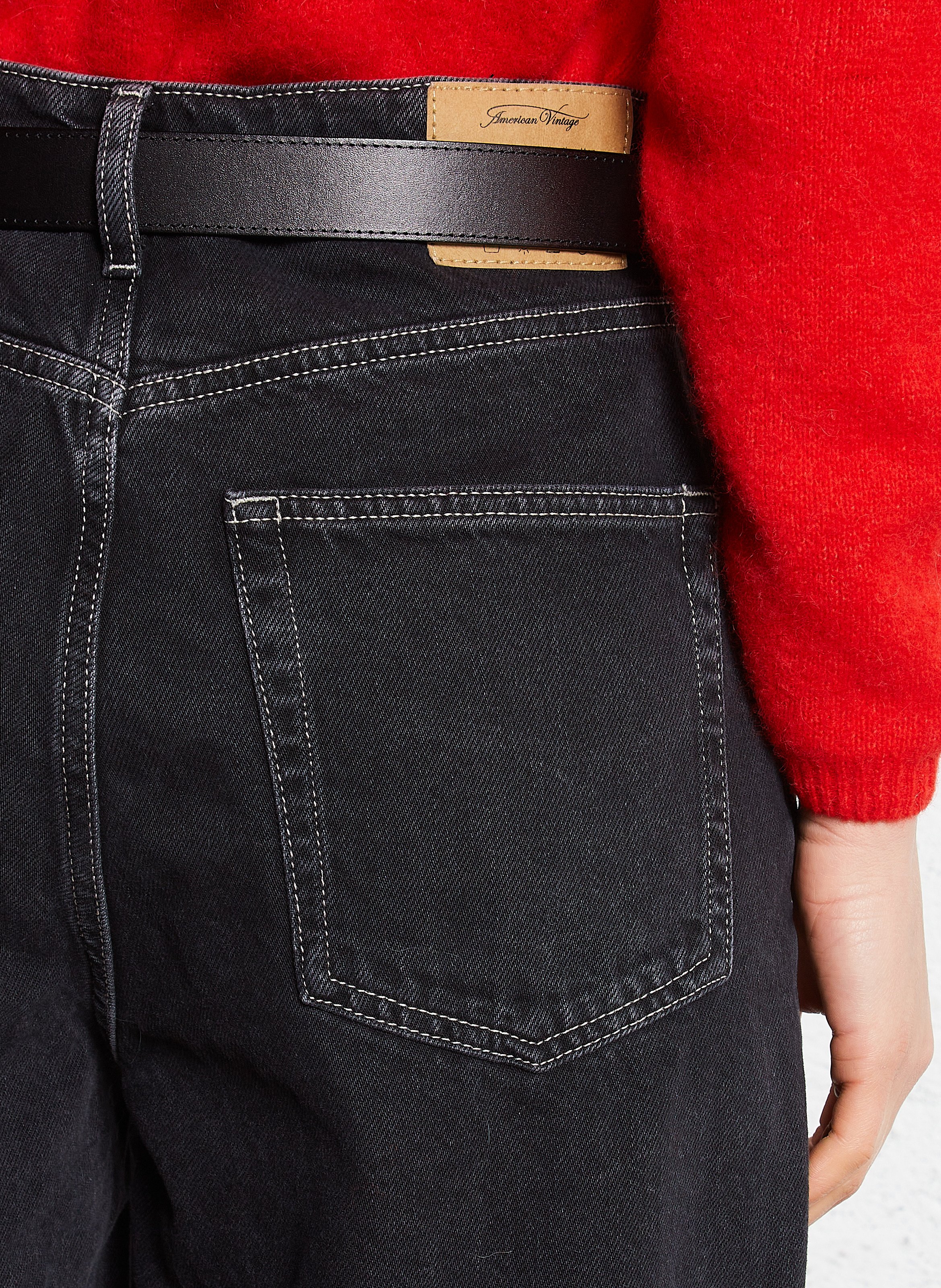 Jean ballon en coton yopday-b AMERICAN VINTAGE Noir