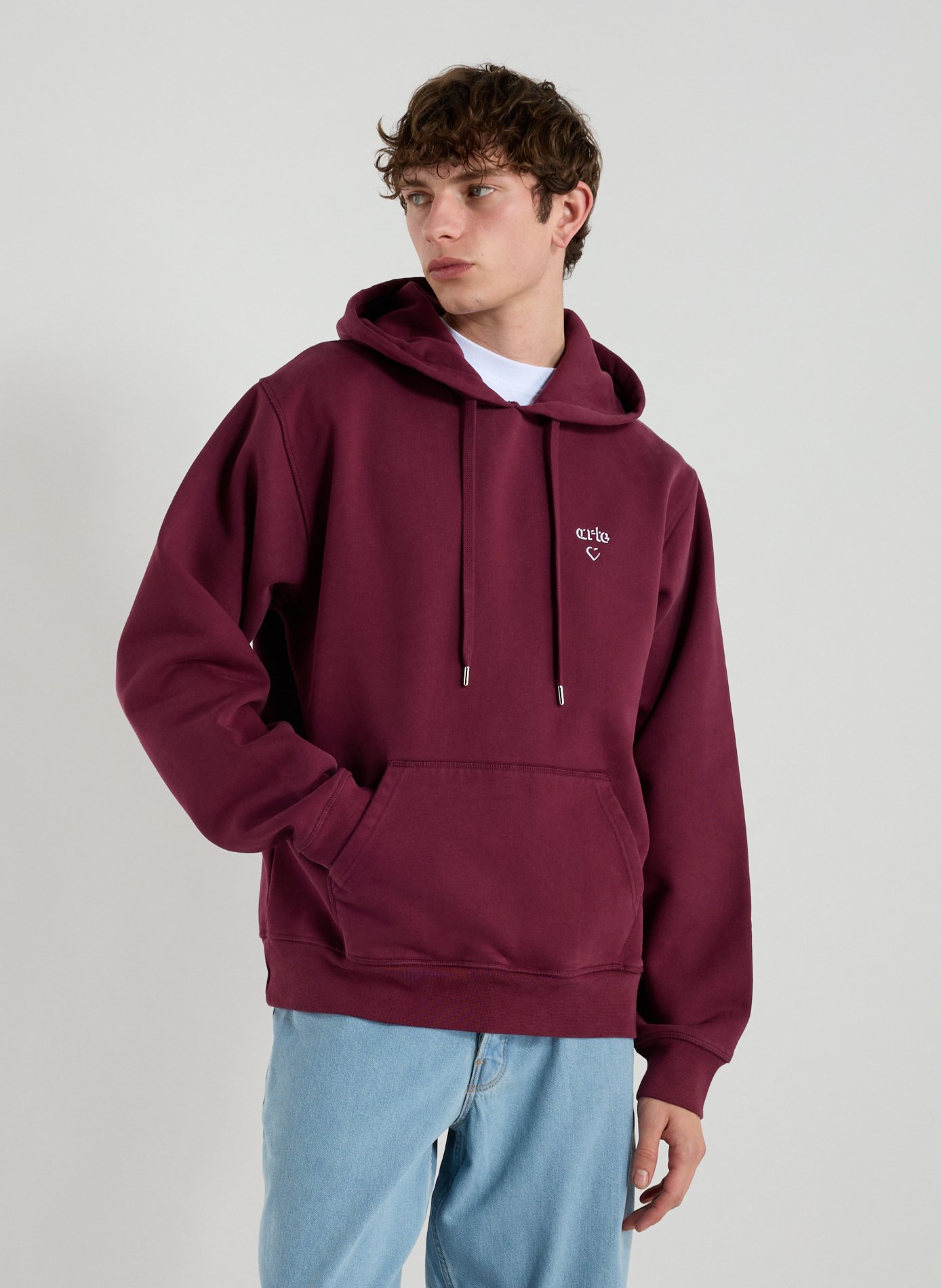 ARTE ANTWERP Sweat ample à capuche en coton Rouge