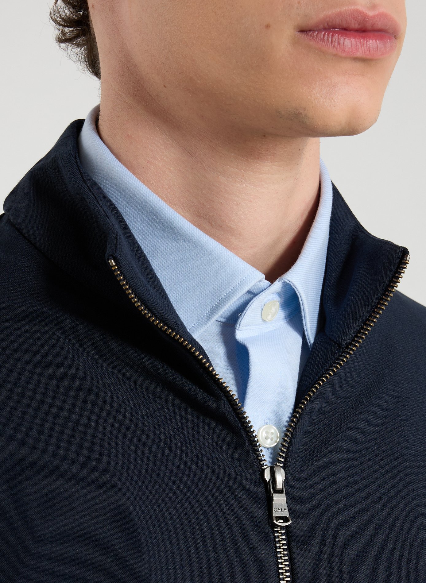 Zip-up high-neck vest 1789 CALA Blue
