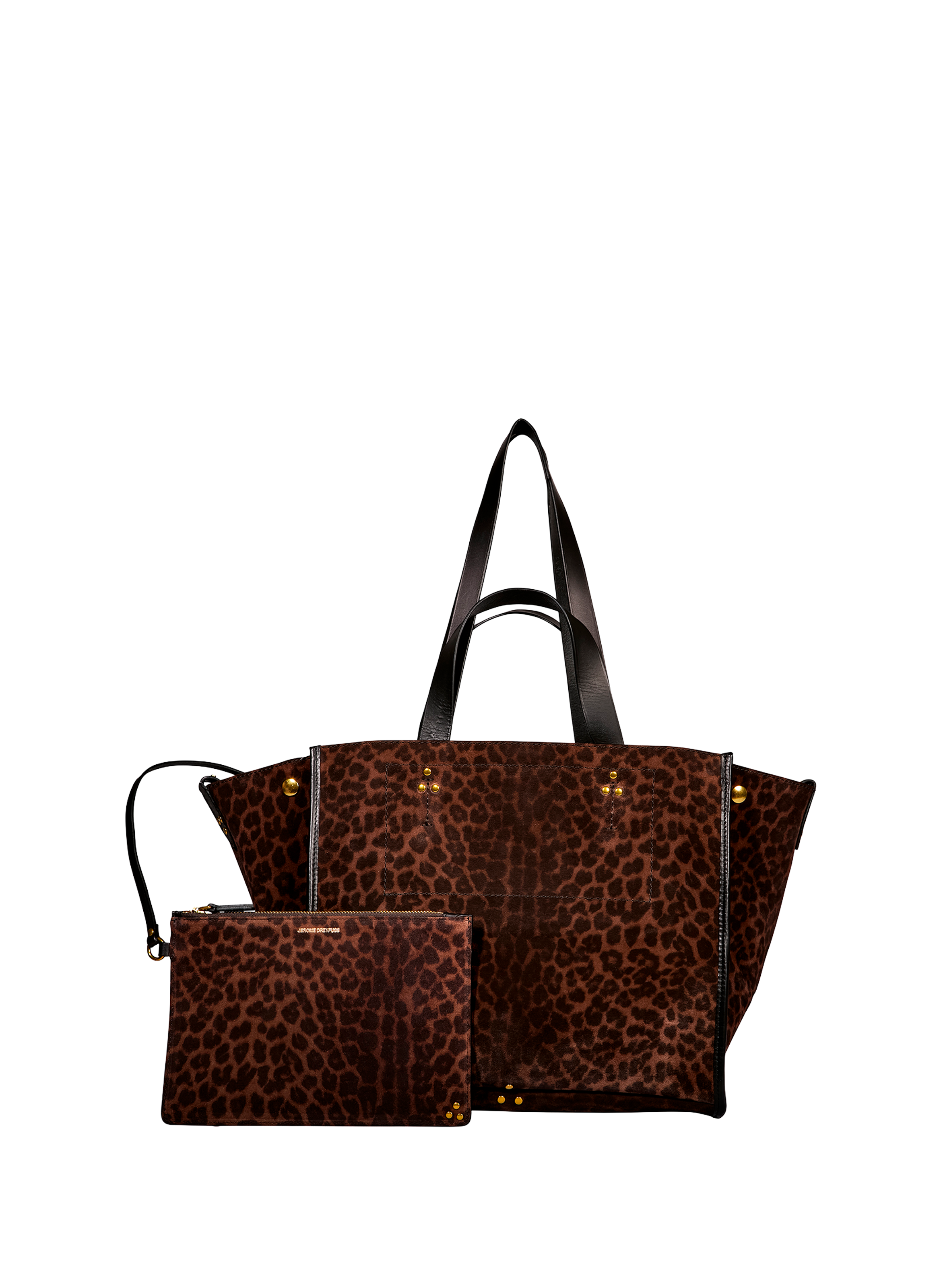 JÉRÔME DREYFUSS Sac cabas Léon M en cuir suédé imprimé Multicolore