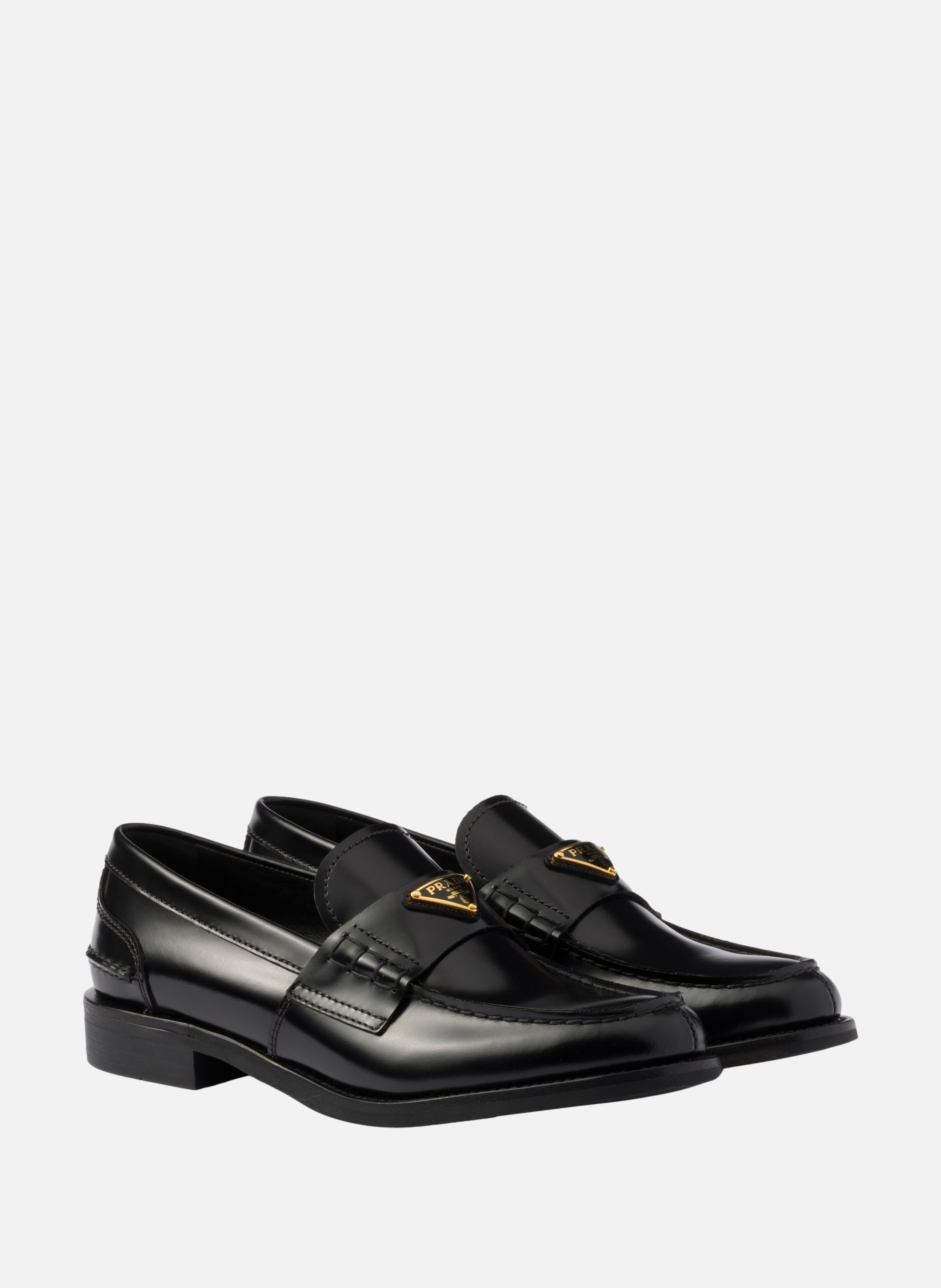 Mocassins en cuir brossé PRADA Noir