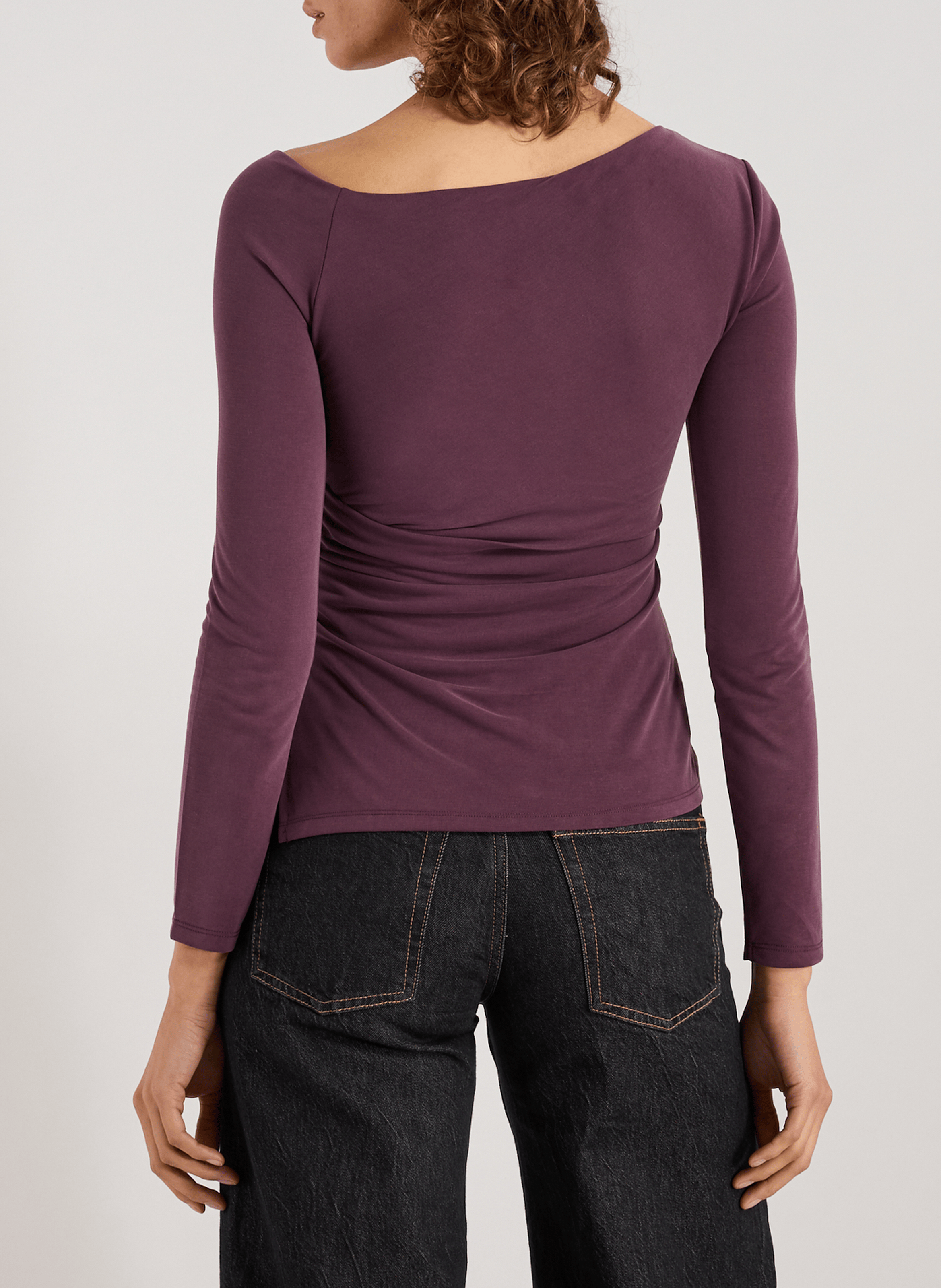 Top manches longues asymétrique  TOPSHOP Rouge