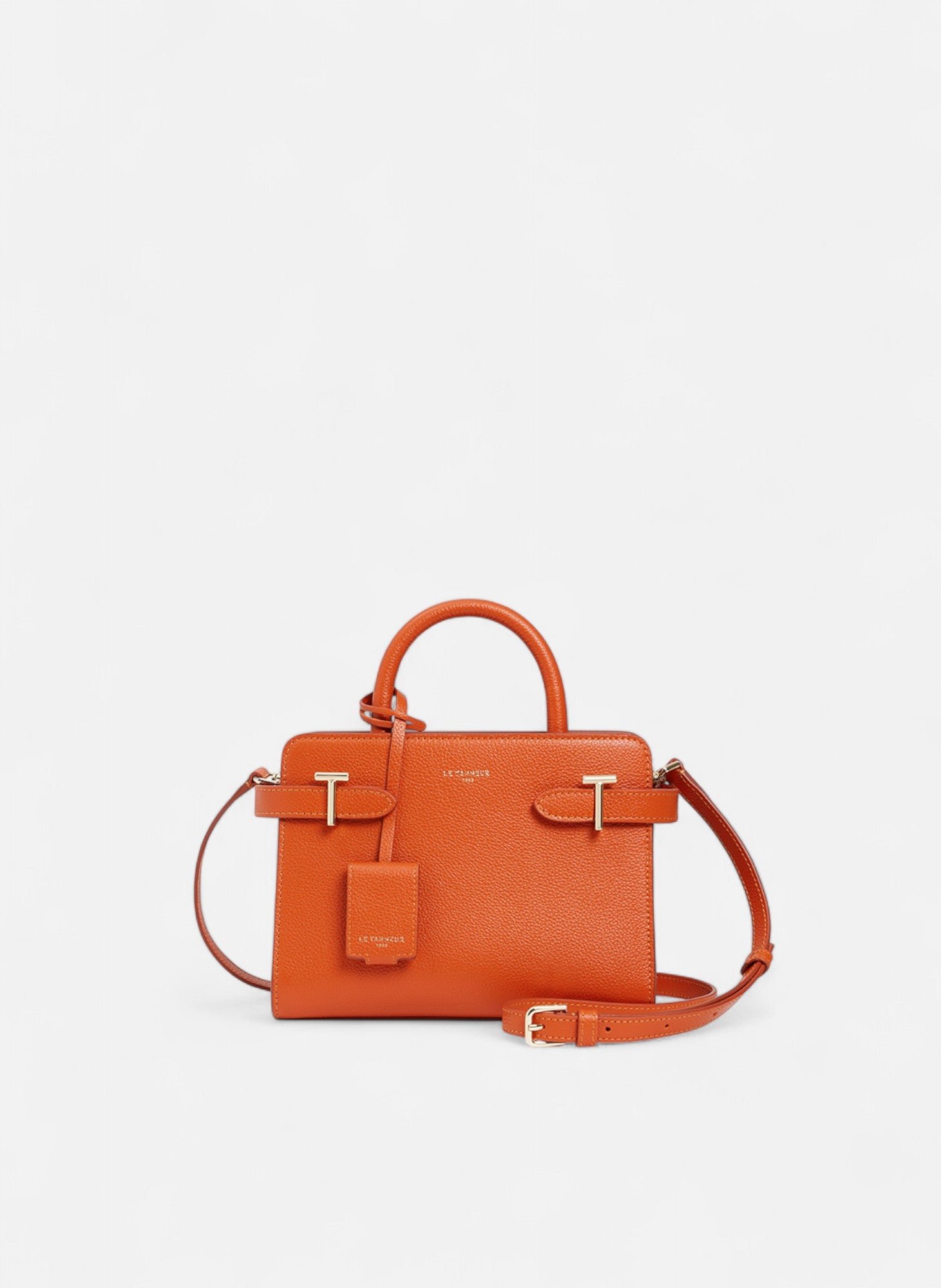 Petit sac à main emilie en cuir grainé LE TANNEUR Orange