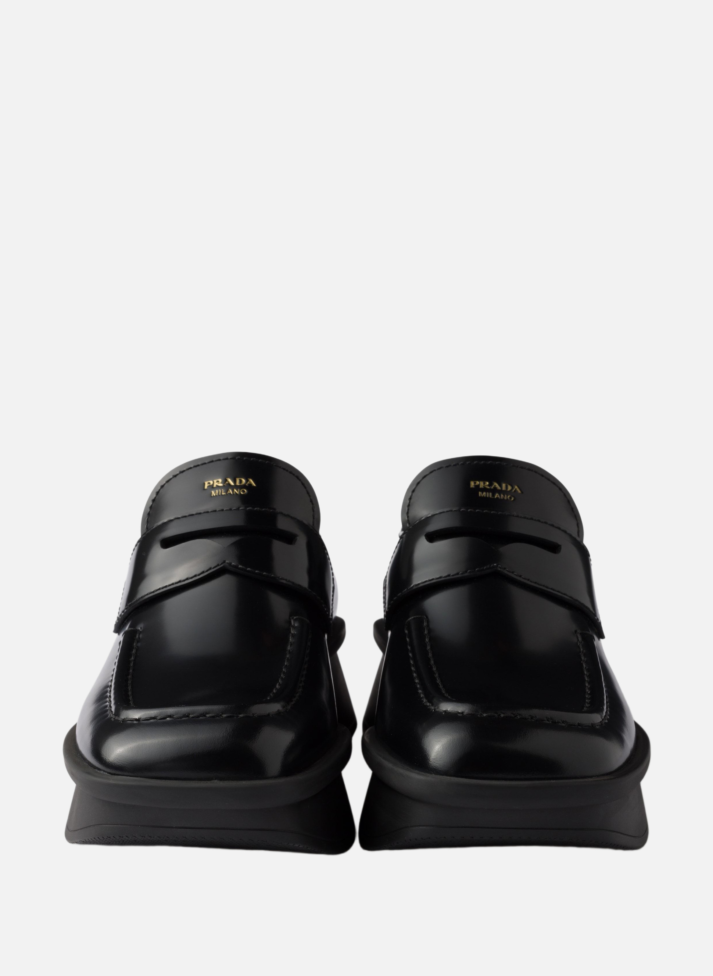Mocassins equal en cuir brossé PRADA Noir