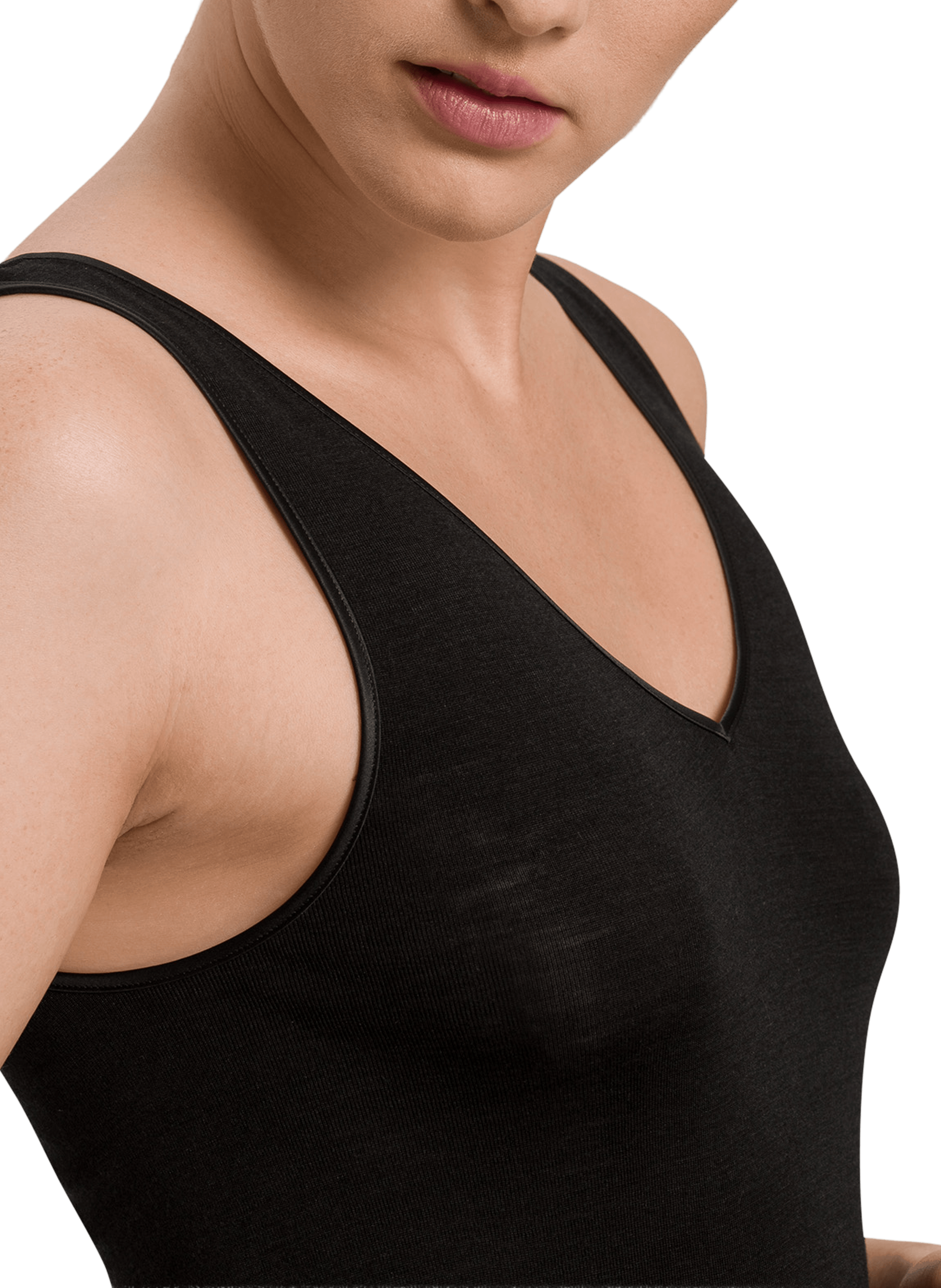 Wool and silk tank top HANRO Black