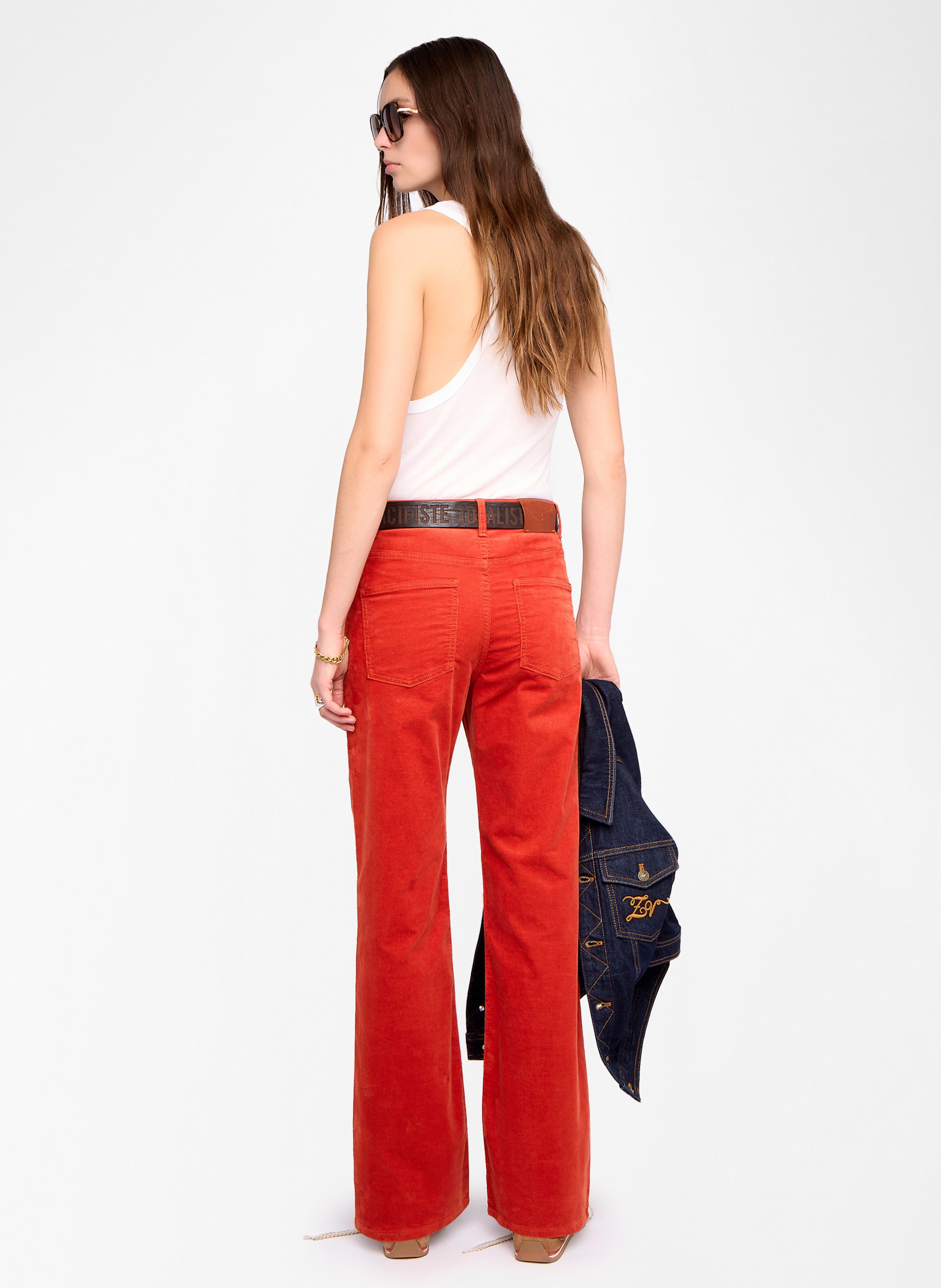 Pantalon droit taille haute uni evy ZADIG&VOLTAIRE Orange