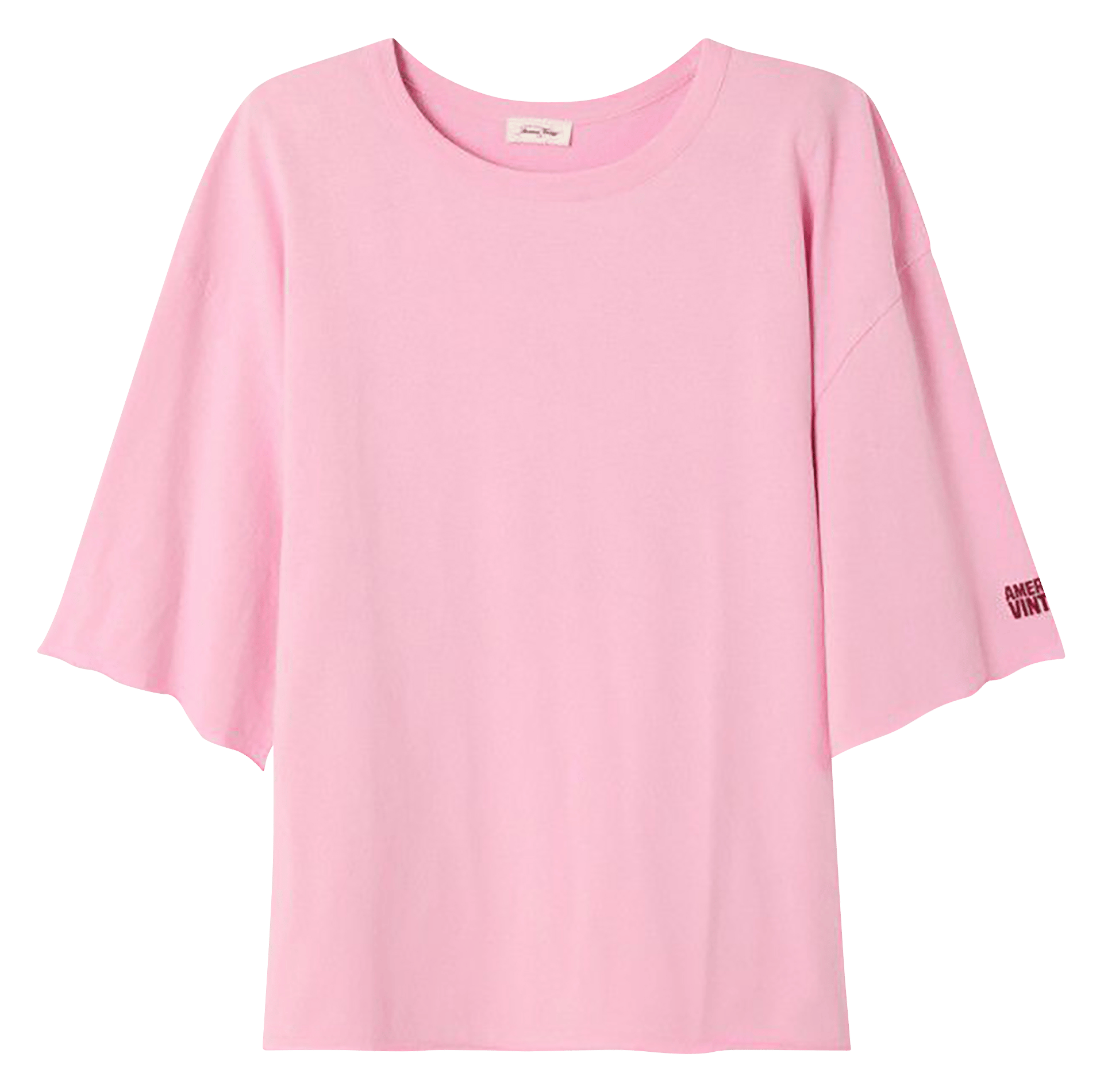 Tee-shirt fluide col rond en coton uni ykobow AMERICAN VINTAGE Rose