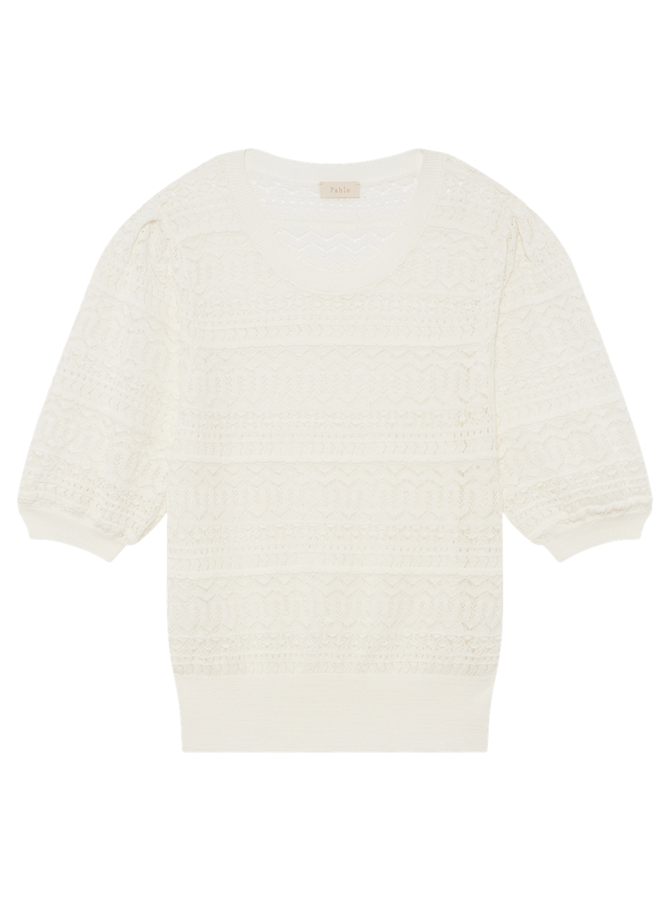 Pull ajouré en lin et coton - josslyn PABLO Beige