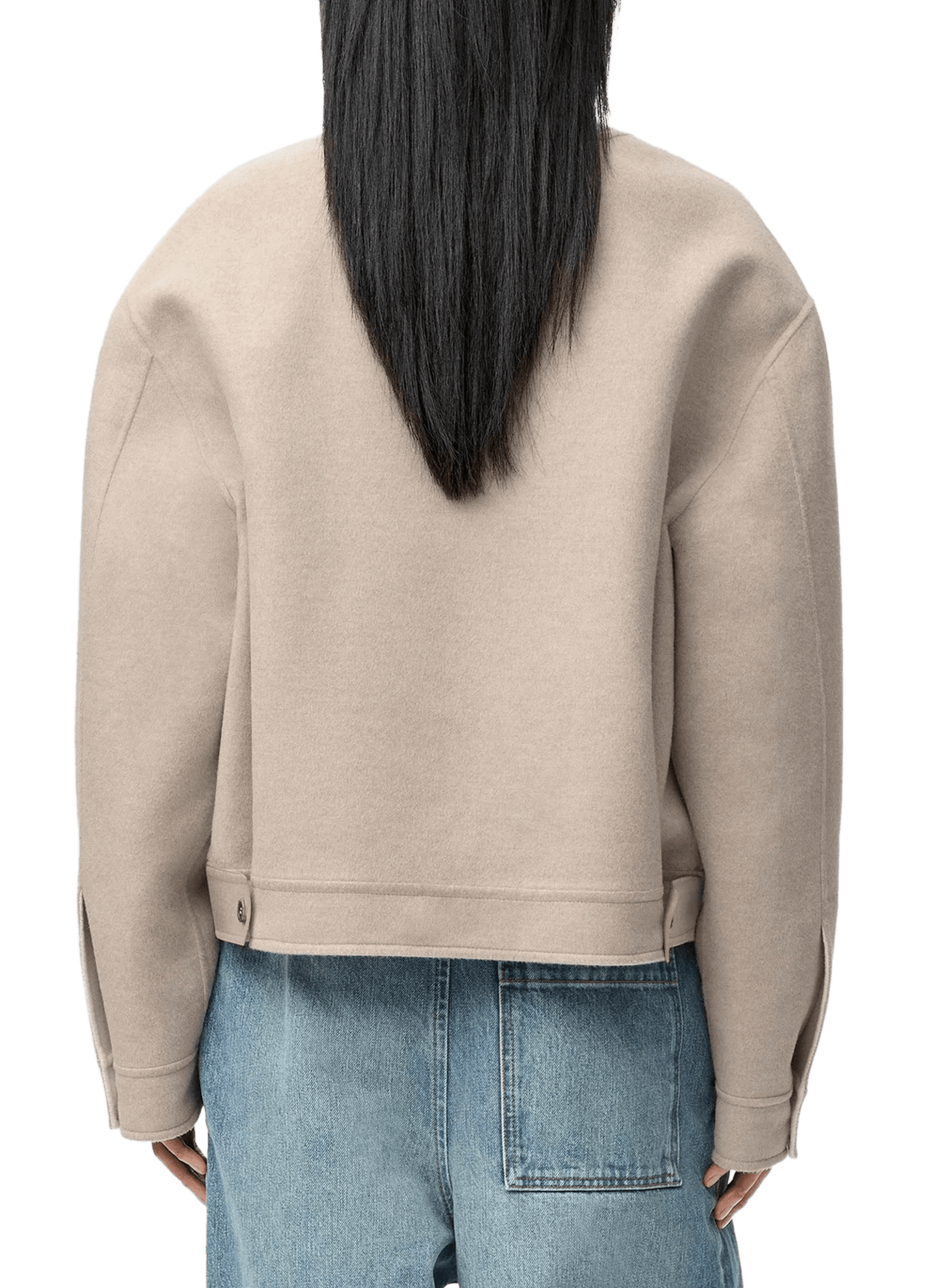 Cardigan droit en laine et cachemire LOEWE Beige