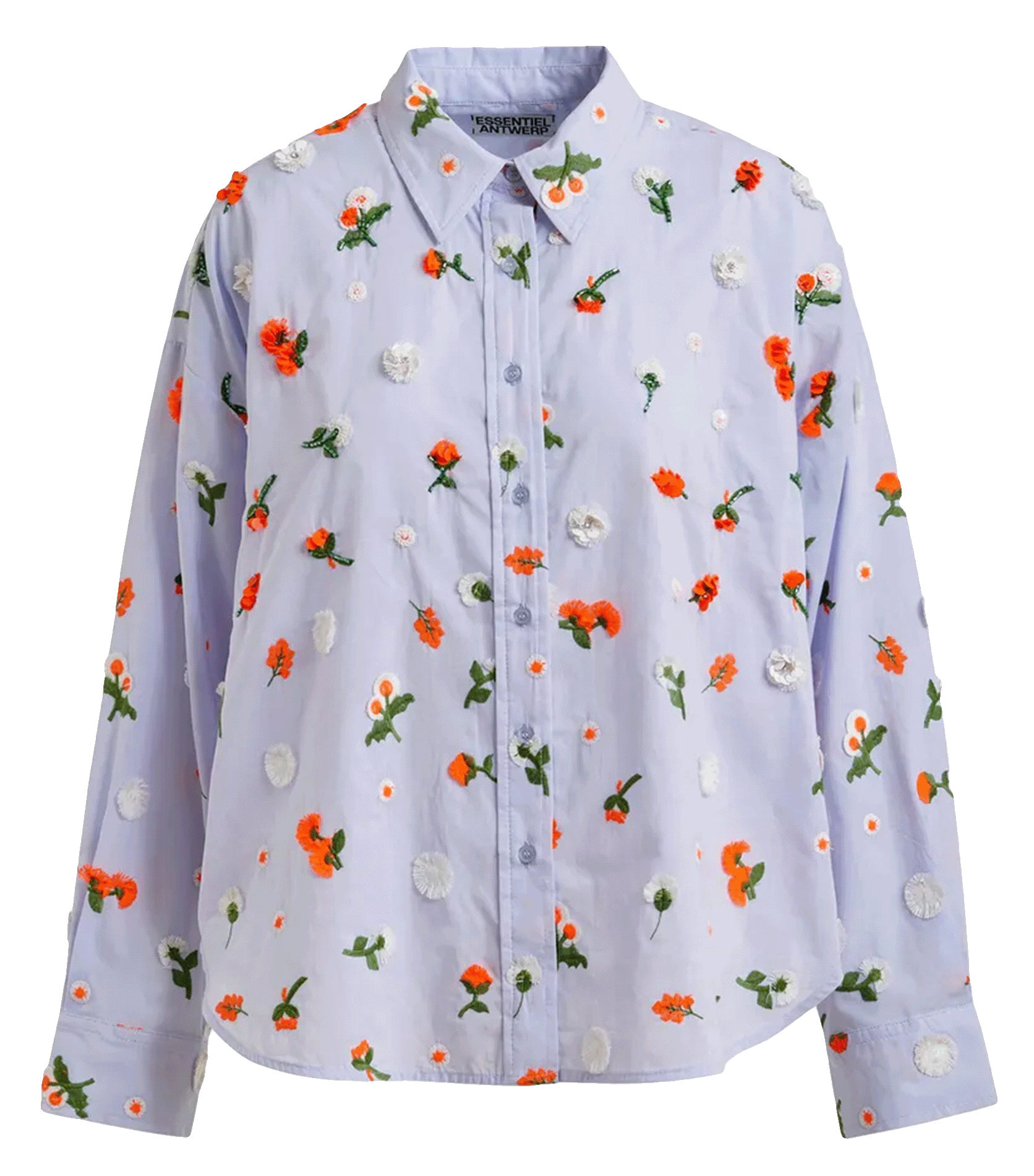 Chemise ample brodée en coton jimena ESSENTIEL ANTWERP Bleu