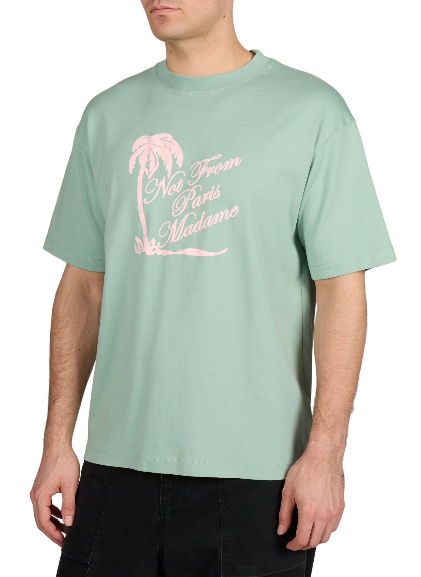 T-shirt imprimé col rond en coton DROLE DE MONSIEUR Vert