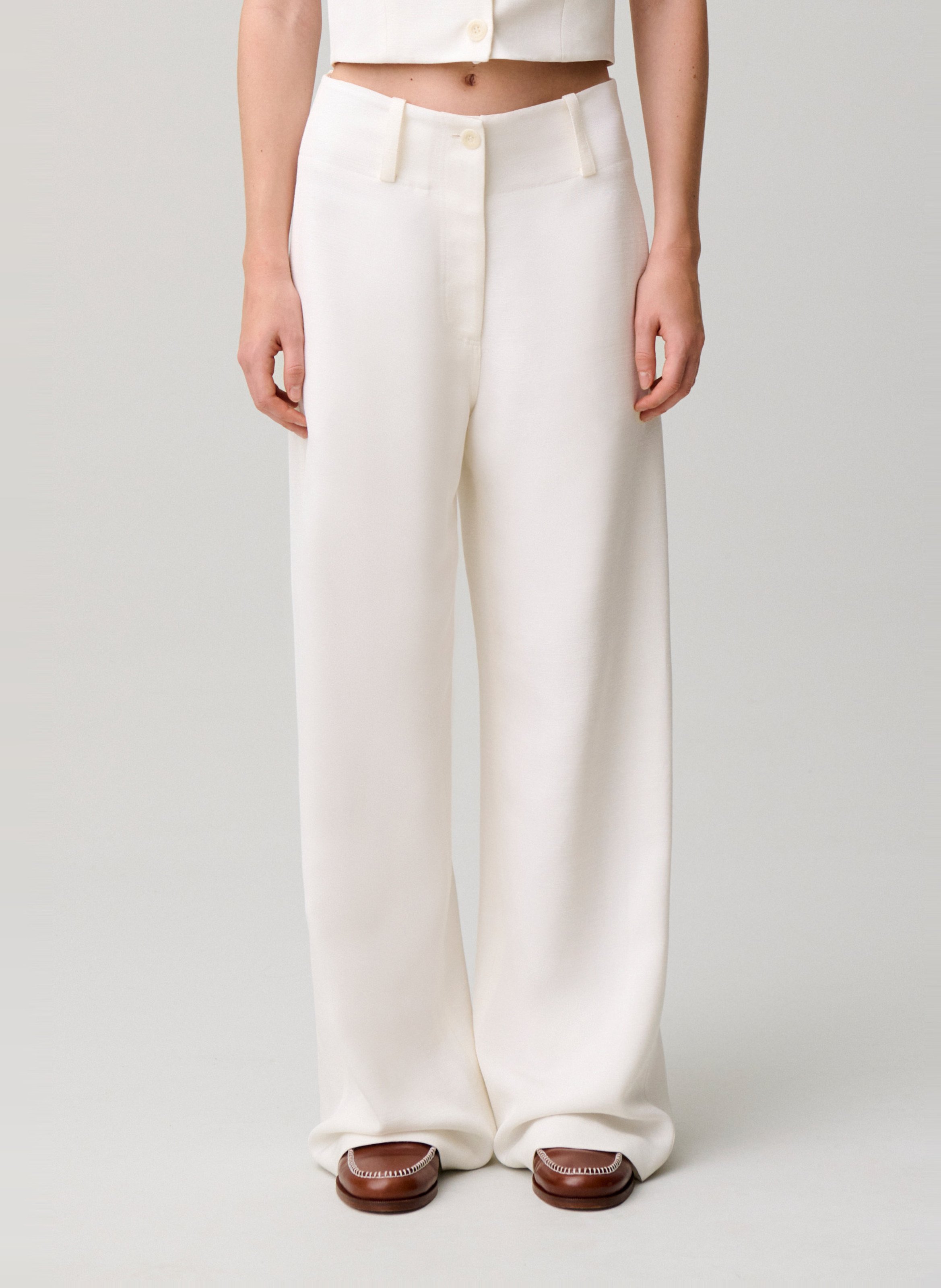 Pantalon tailleur large CLAUDIE PIERLOT Beige