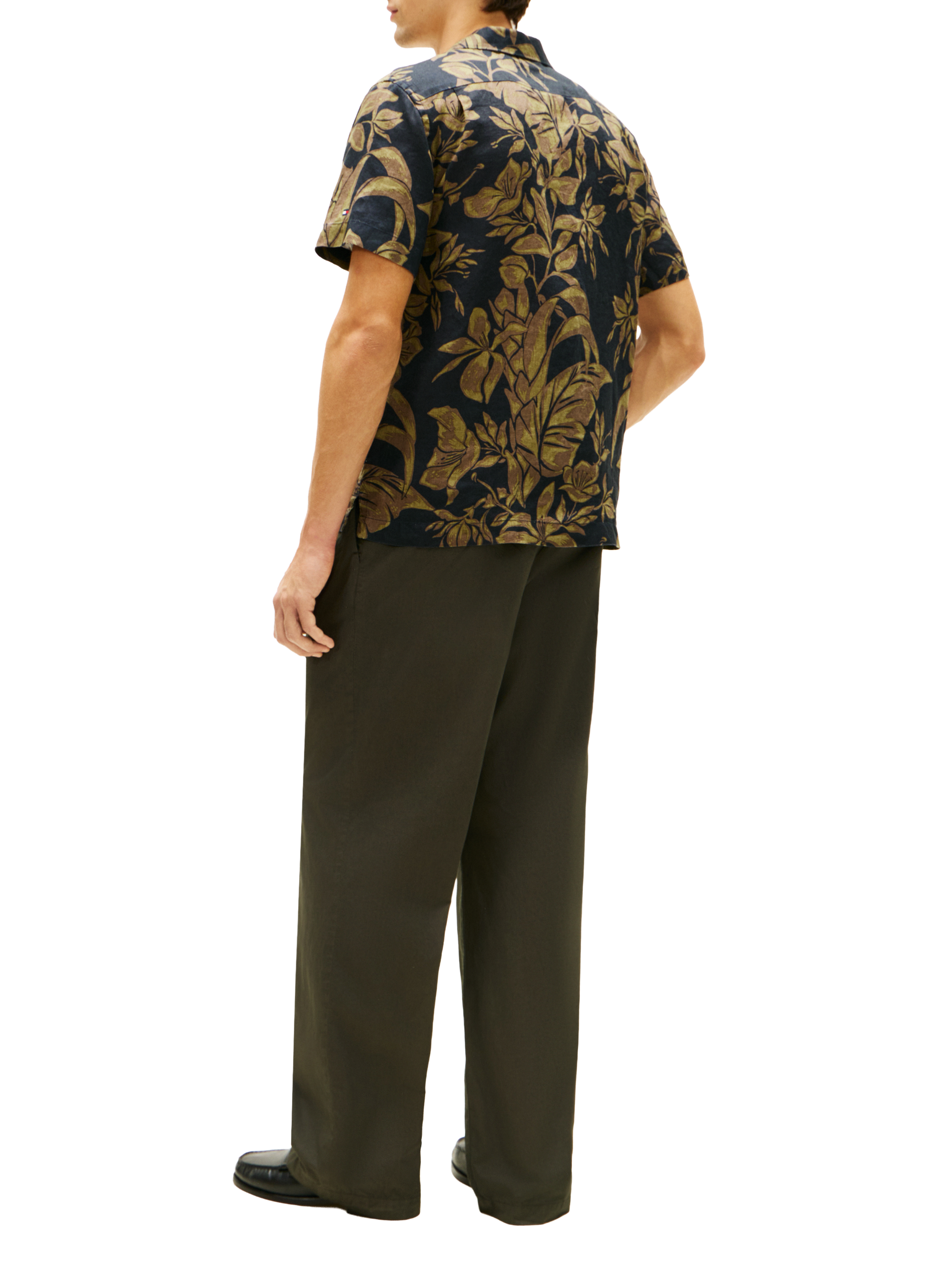 Straight shirt with floral pattern in linen TOMMY HILFIGER Multicolour