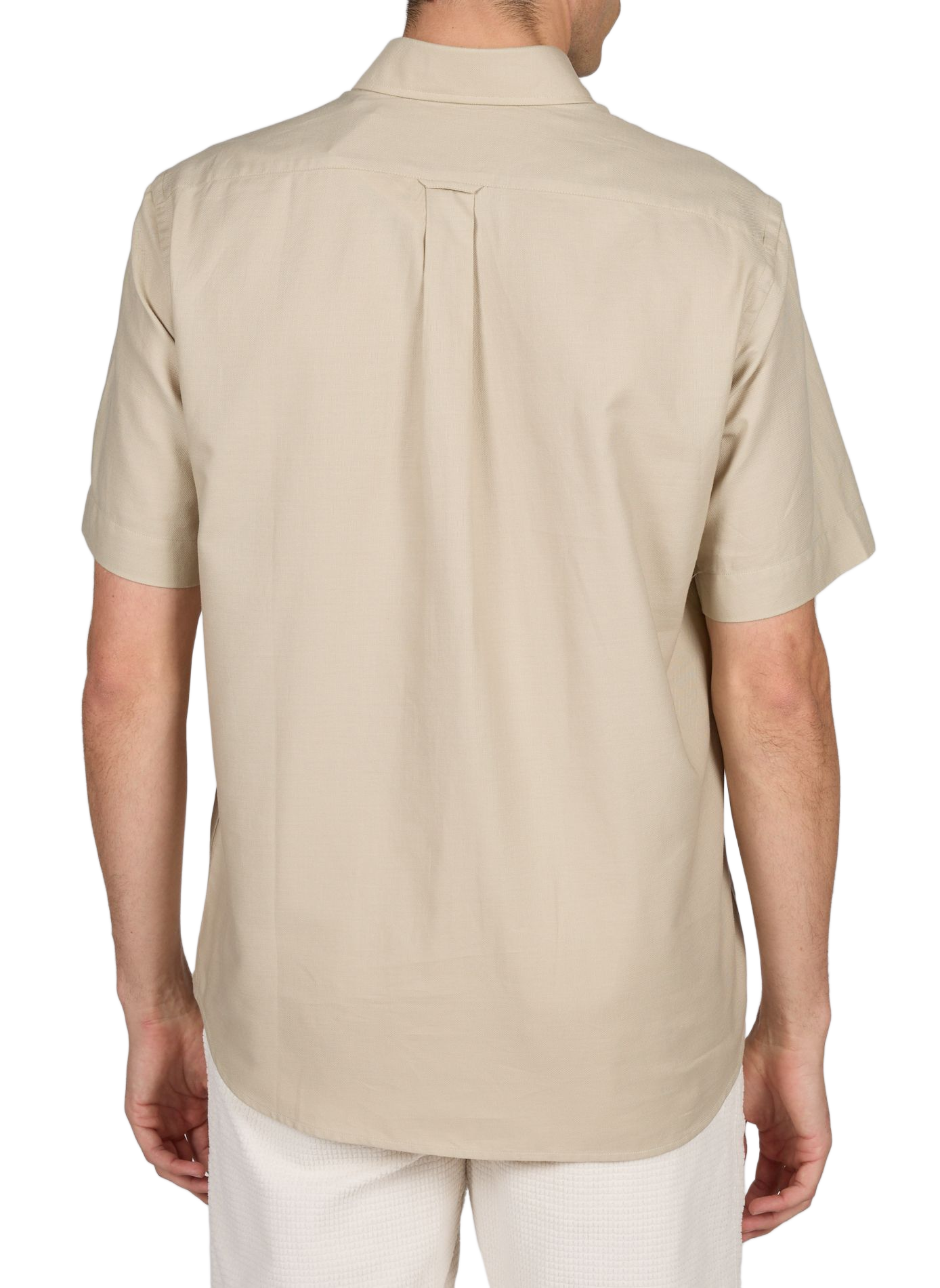 Chemise à manches courtes en piqué de coton EDEN PARK Beige