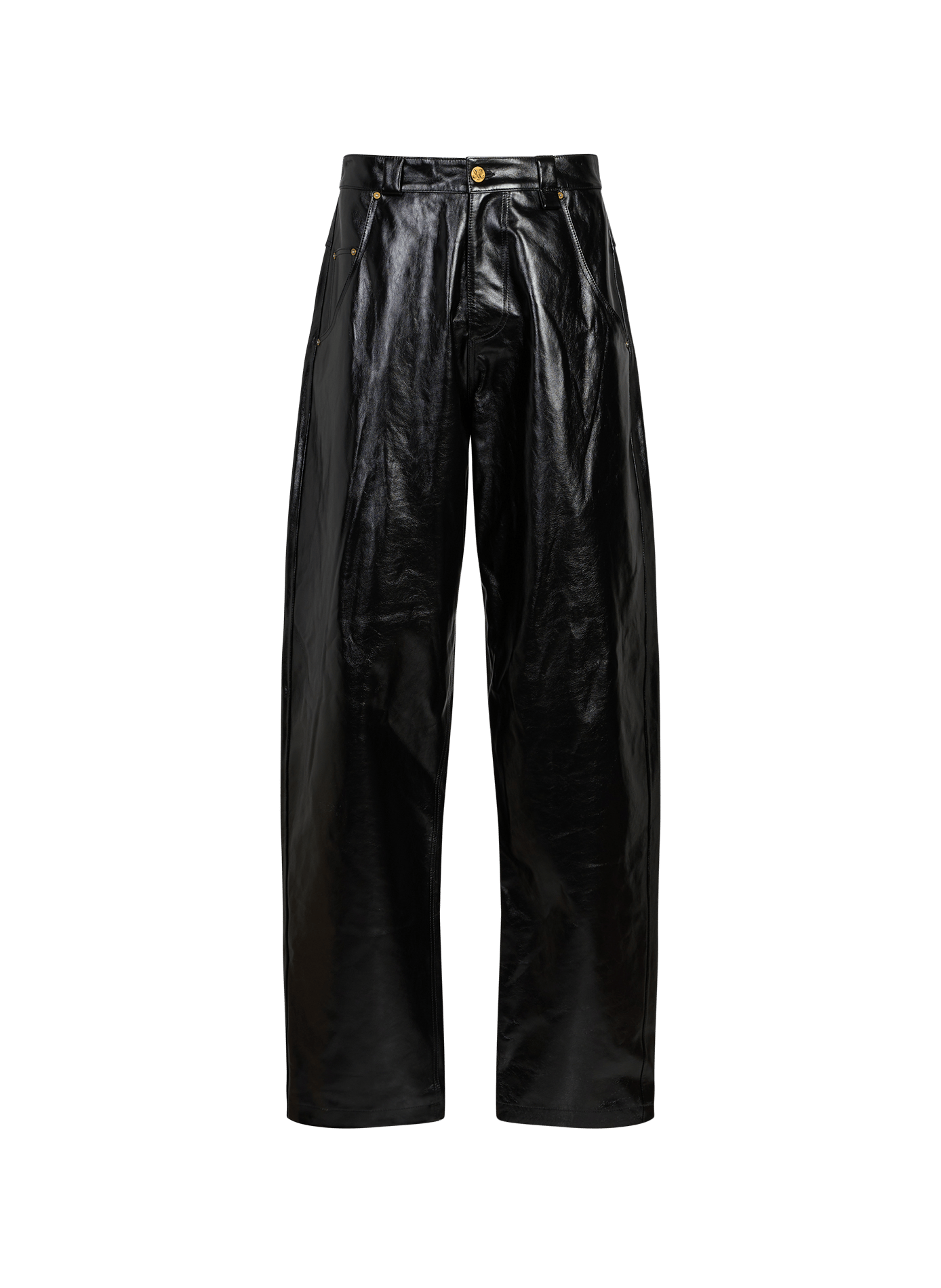 Glänzende Lederhose Bad Boy WILLY CHAVARRIA Schwarz