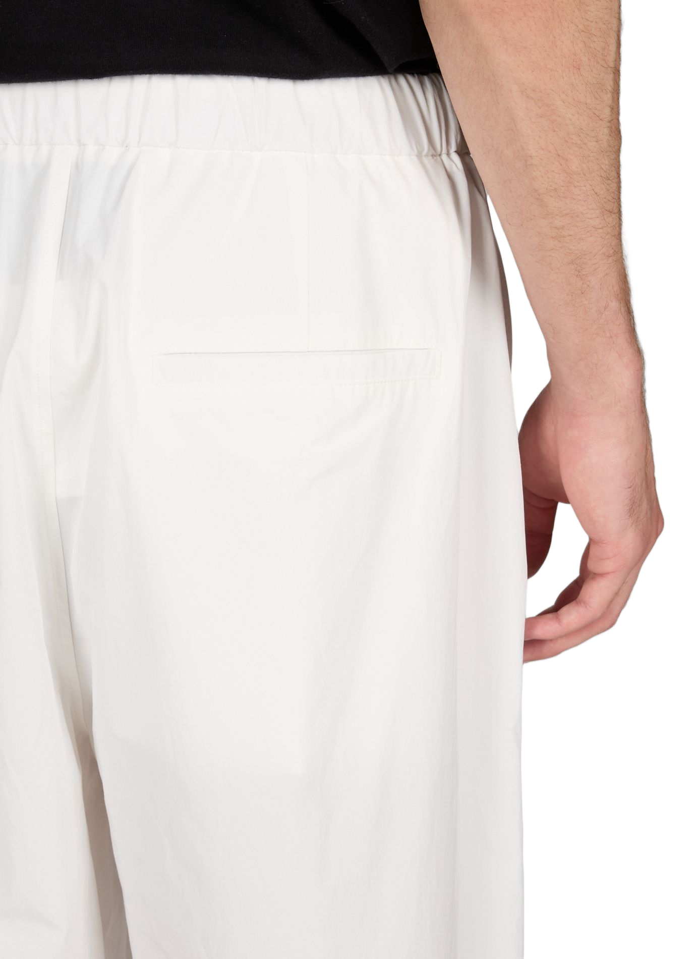 Elasticated waist solid trousers AMOMENTO White