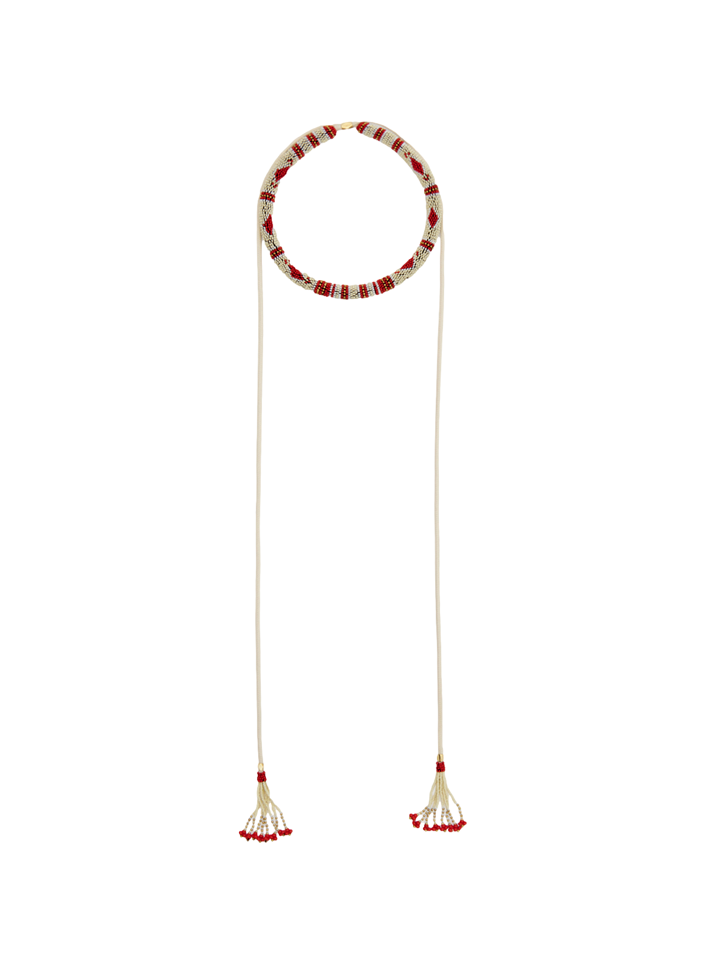 Collana lunga Nina in perle di vetro e corda ISABEL MARANT Bianco