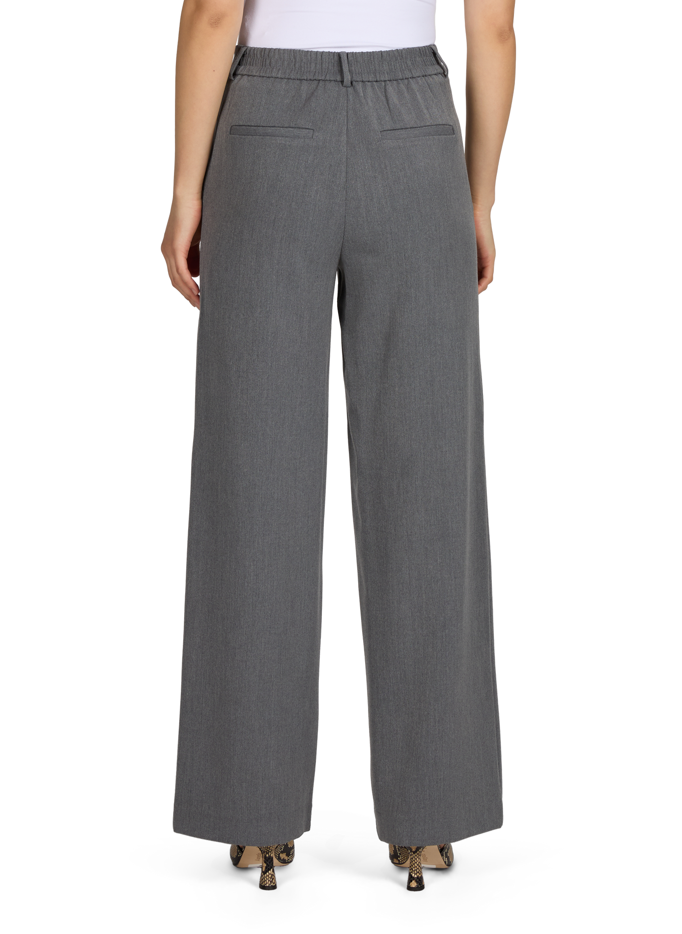 High-waisted wide-leg pants VILA Grey