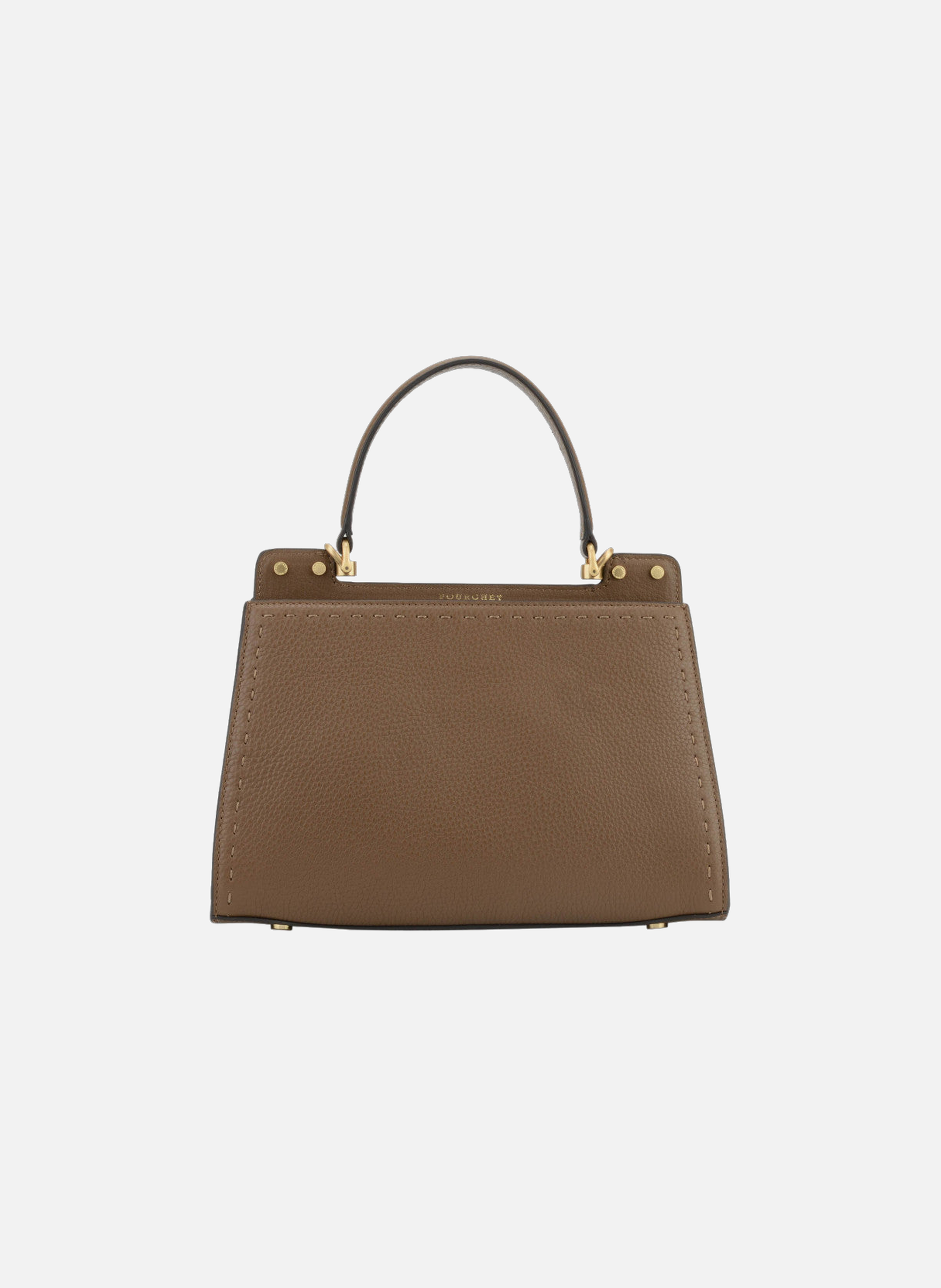Trianon | sac à main micro en cuir de vachette POURCHET Marron