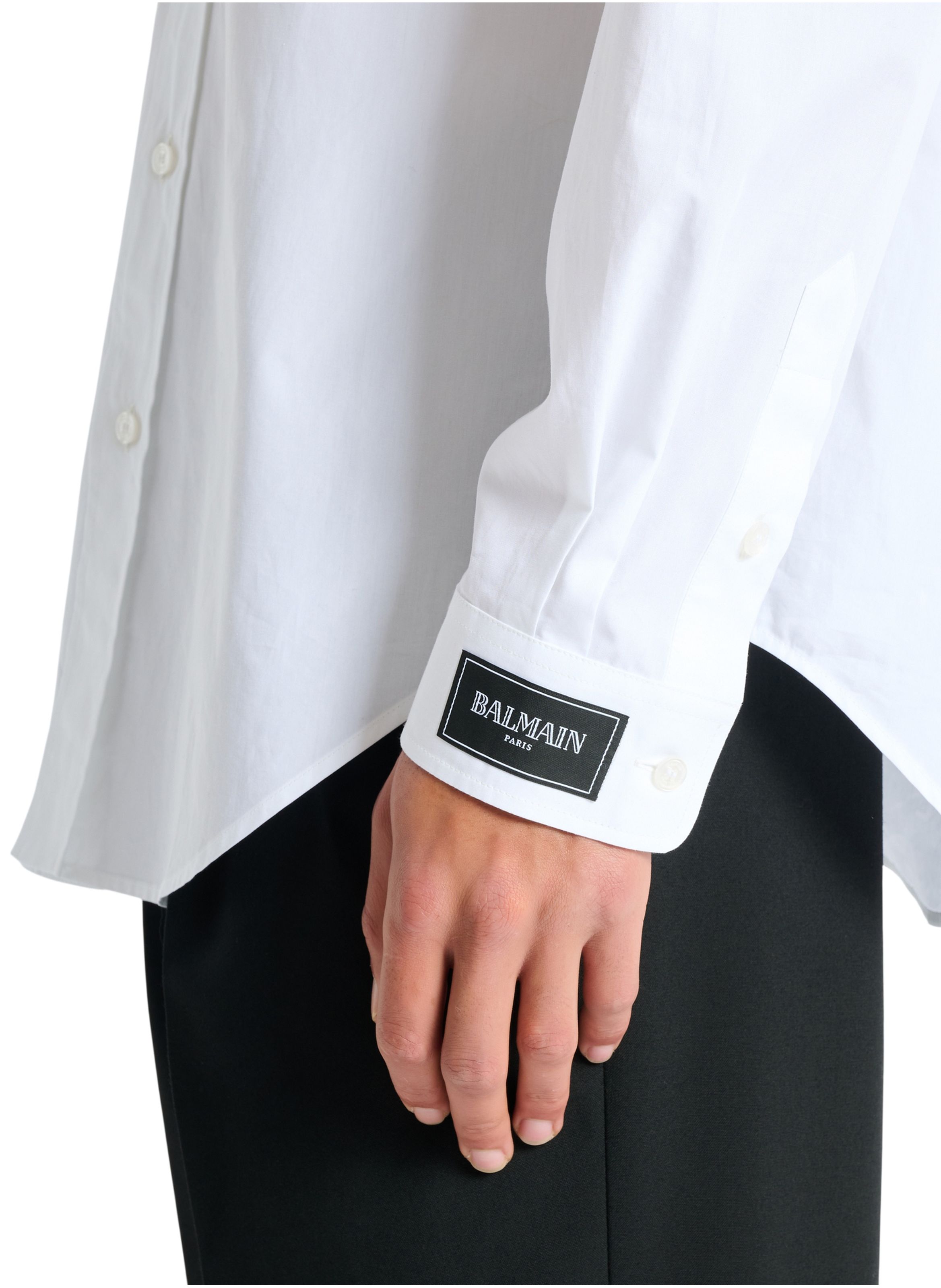 Chemise balmain paris en popeline de coton BALMAIN Blanc