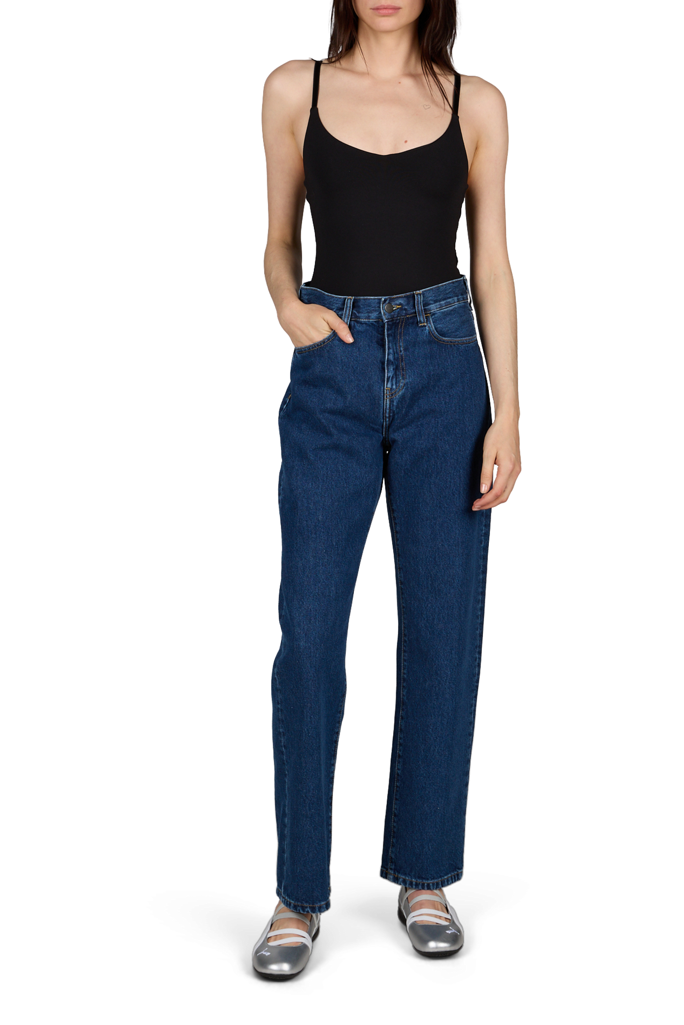 Rechte jeans van katoen. CARHARTT WIP Blauw