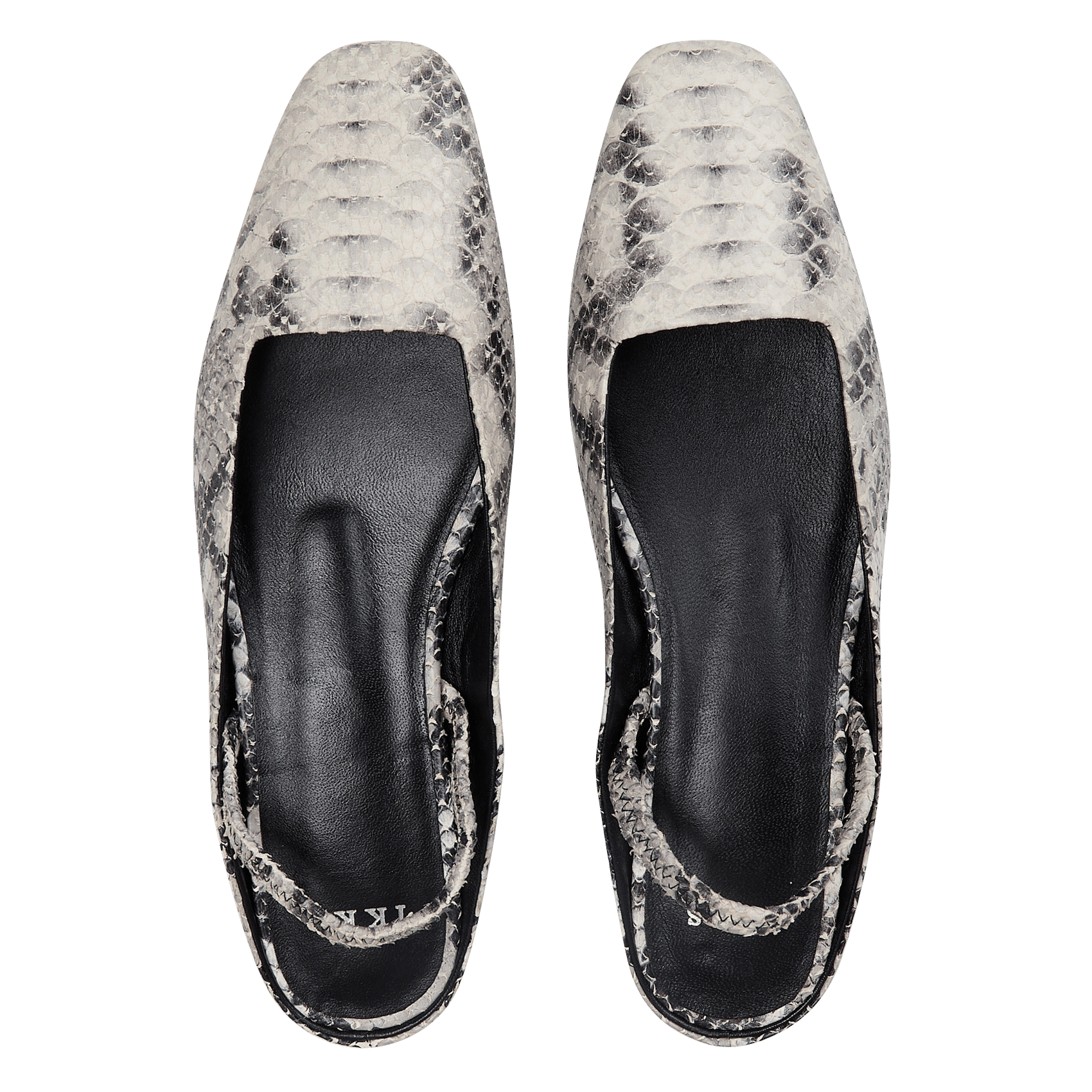 Ballerines slingbacks cuir effet python IKKS Blanc