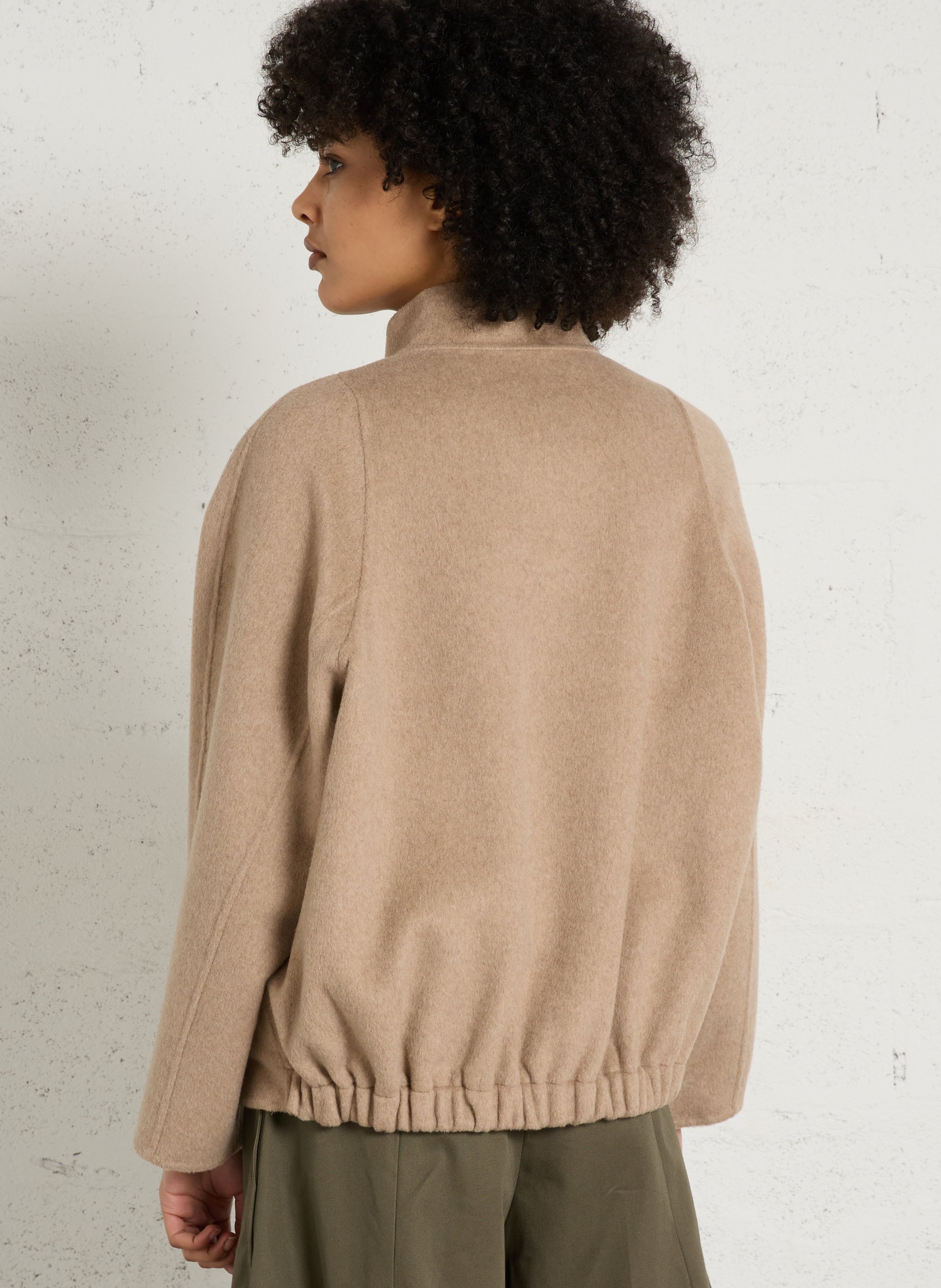 Manteau droit col montant zippé felicity MAISON 123 Gris