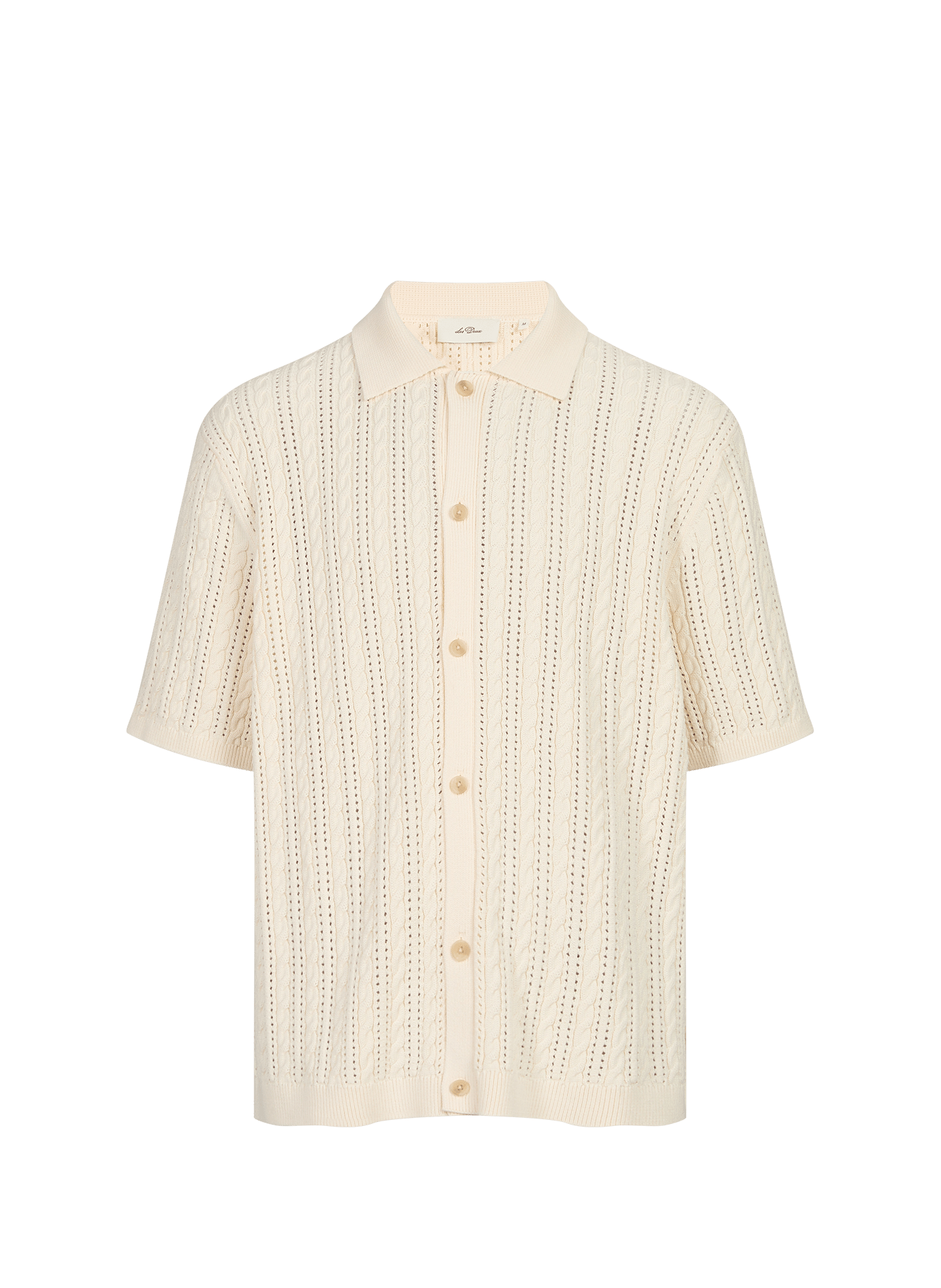 Straight cotton knit shirt LES DEUX White