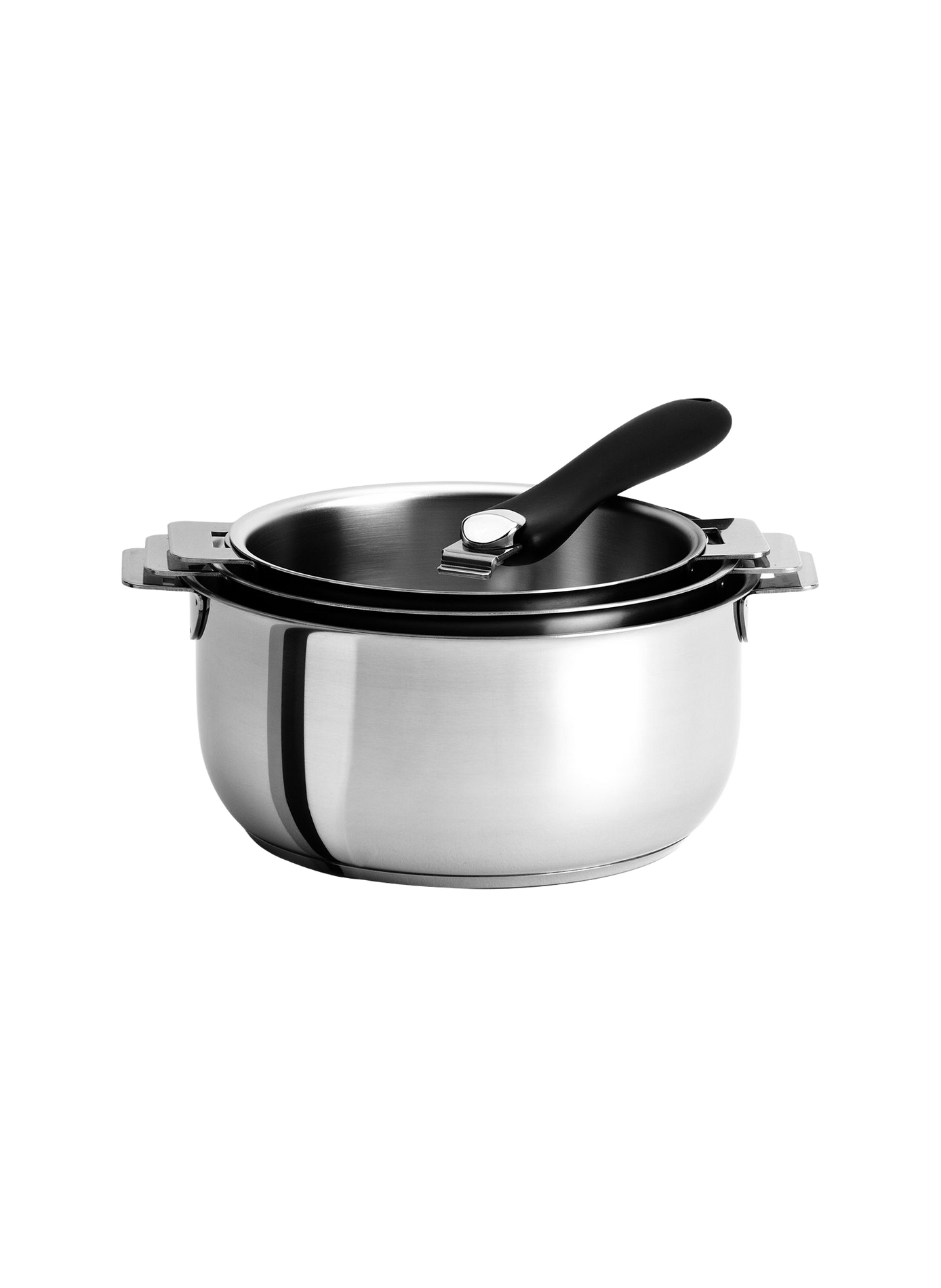 Set de 3 casseroles avec poignée en inox CRISTEL Gris