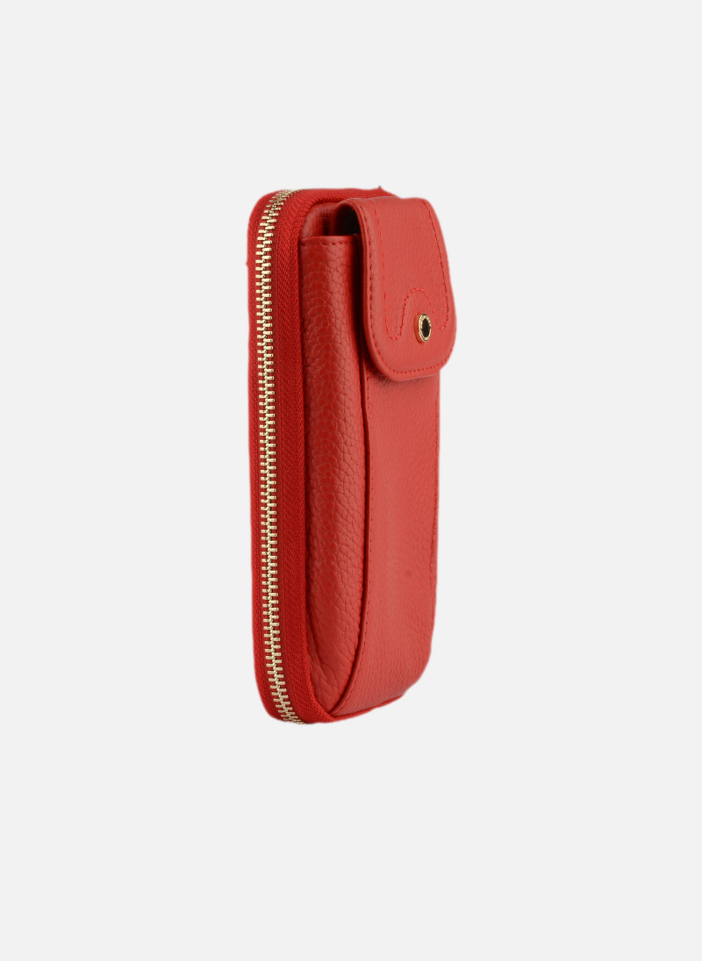 Club | etui téléphone portable en cuir de veau grainé | Rouge POURCHET Femme