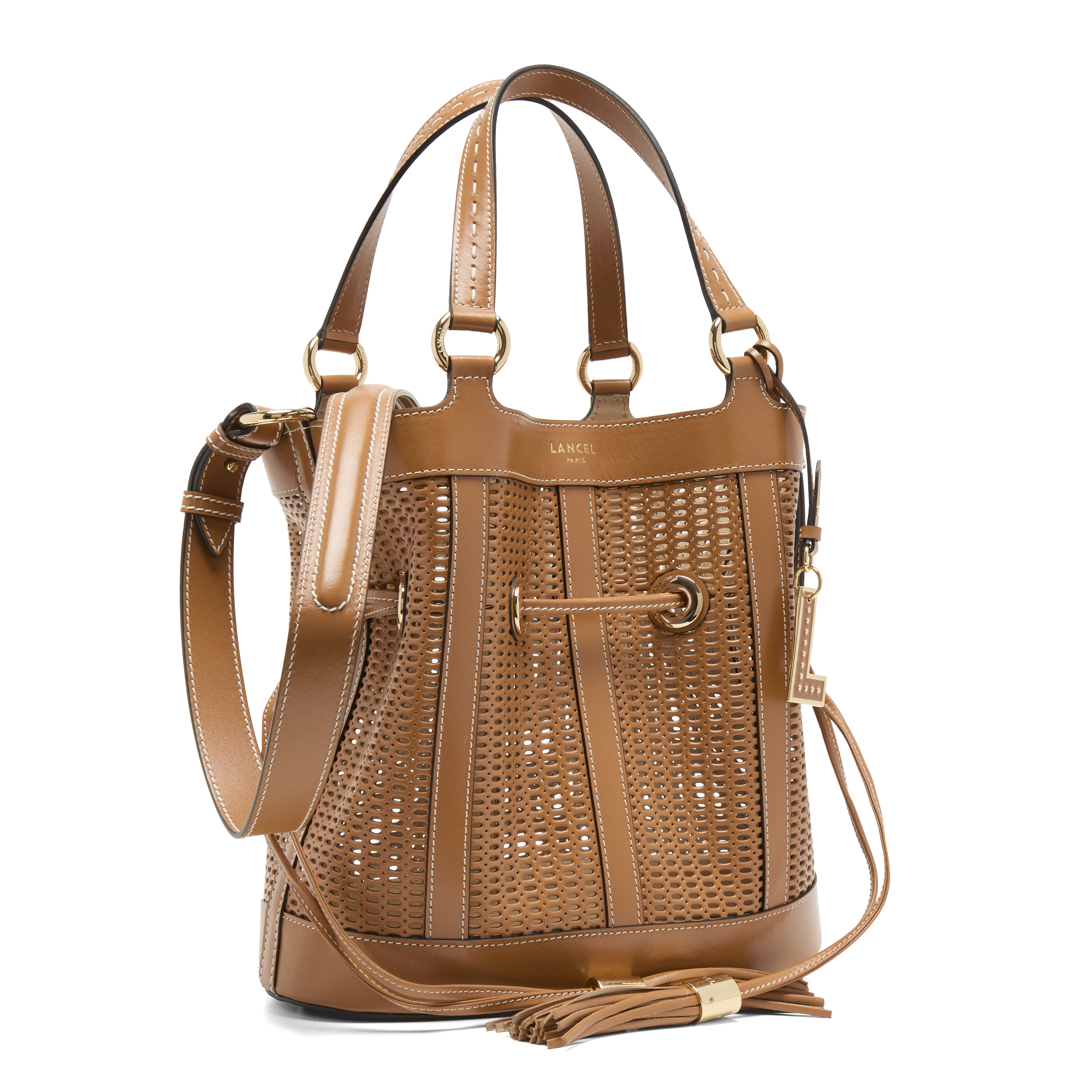 Sac seau Premier Flirt en cuir de vachette LANCEL Marron