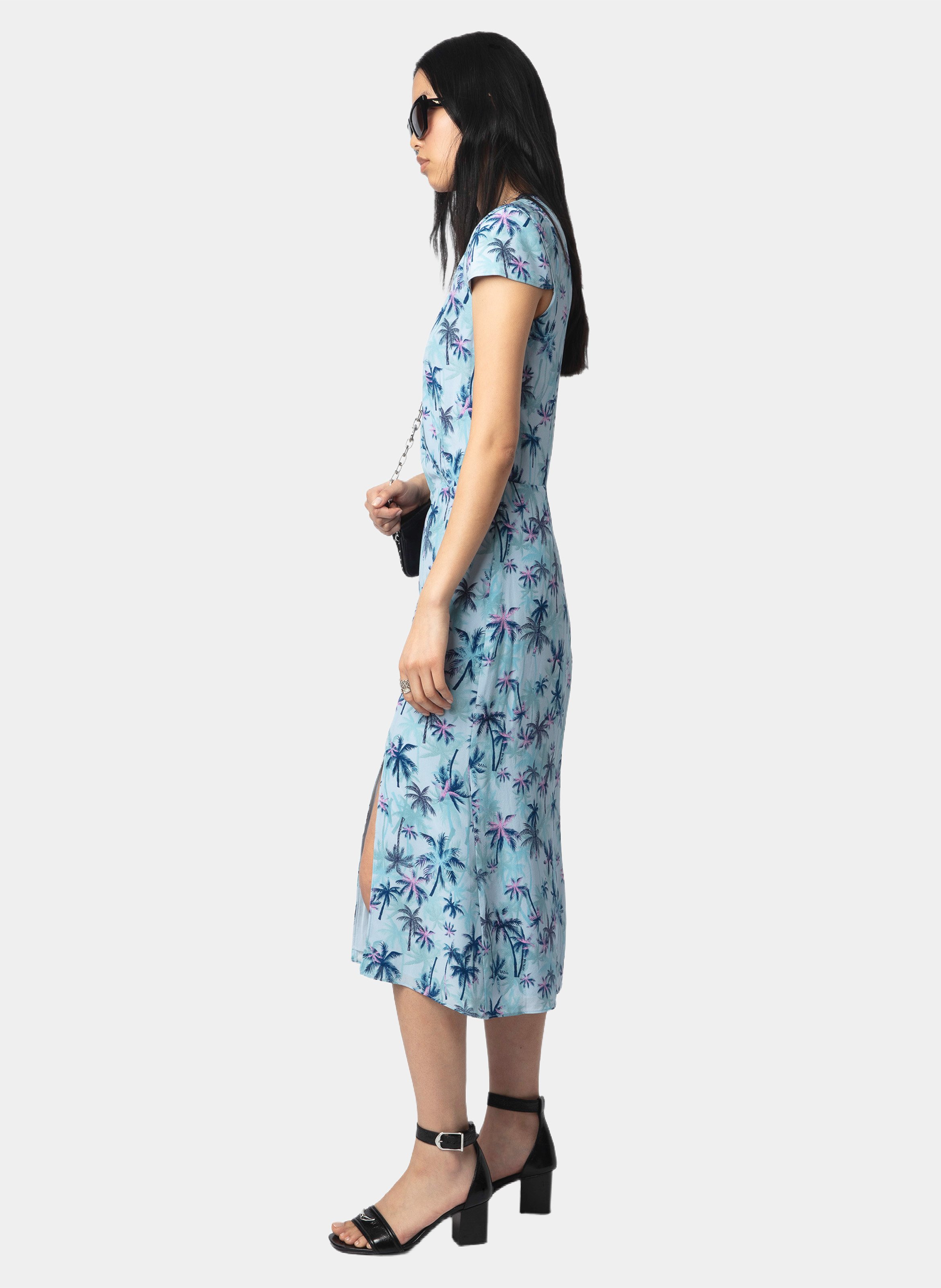 Midi Seidenkleid mit V-Ausschnitt, Rapaz ZADIG&VOLTAIRE Blau