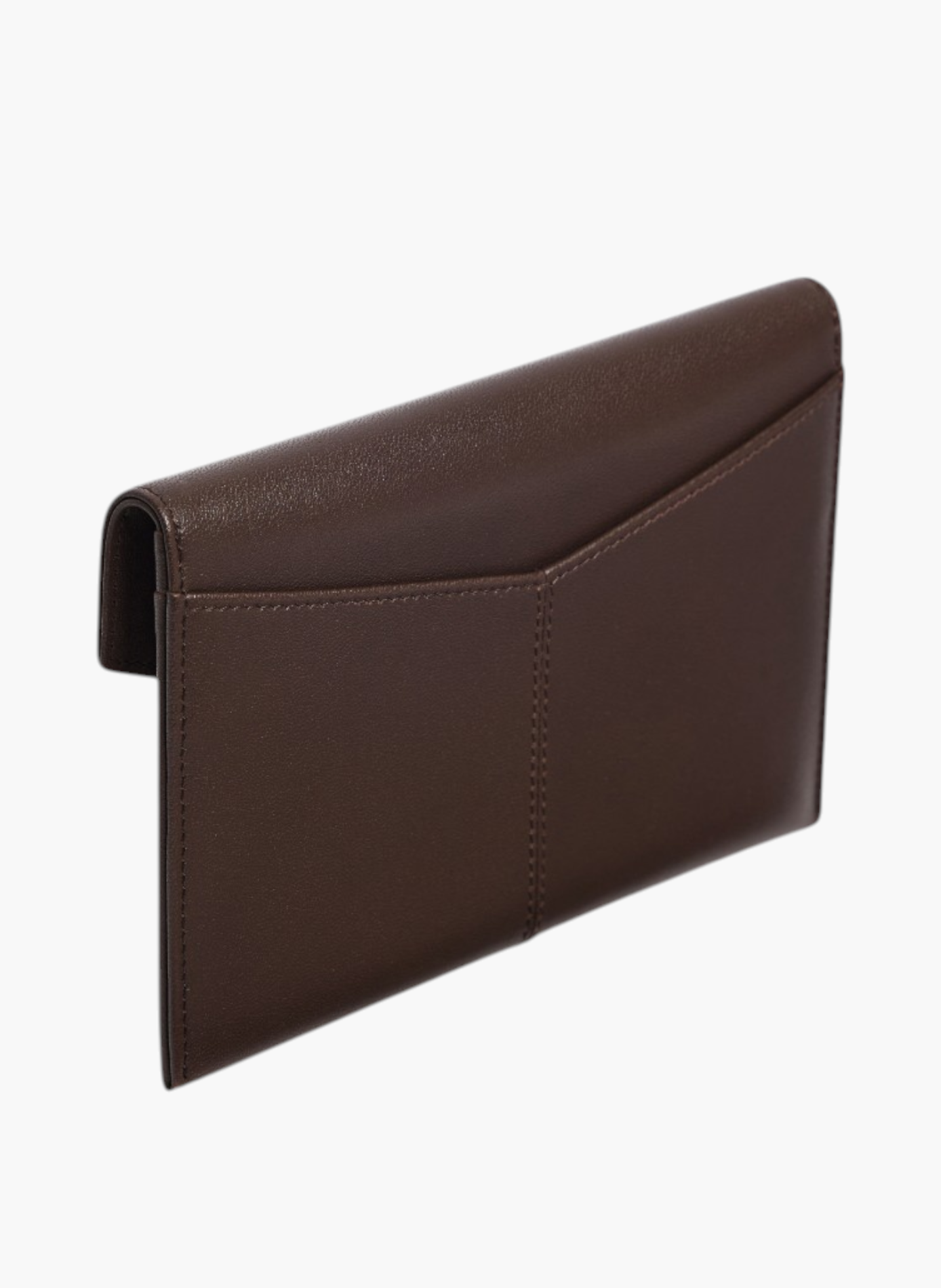 Pochette enveloppe moyen modèle paulette en cuir lisse LE TANNEUR Marron