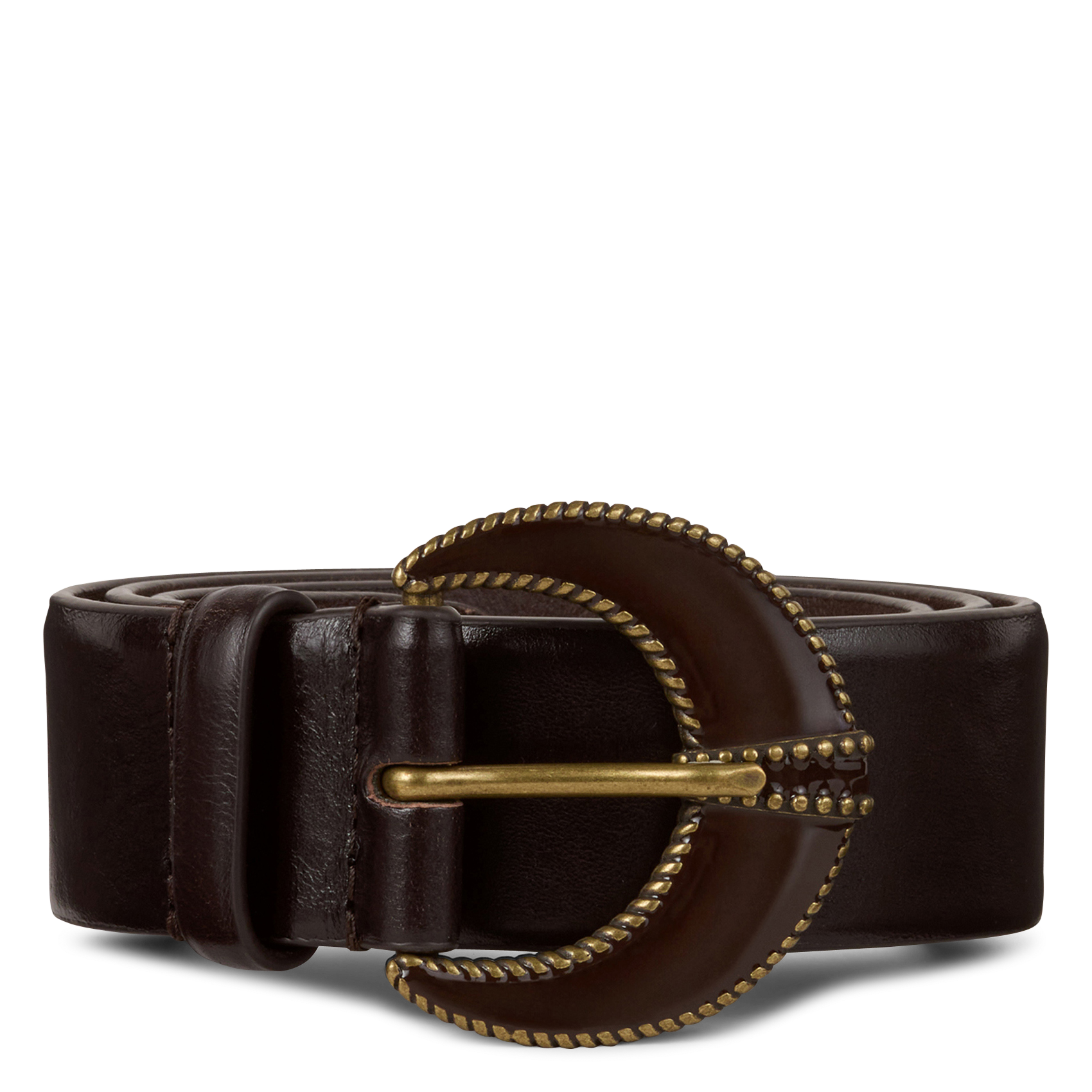 Ceinture à boucle en cuir brendon BA&SH Marron