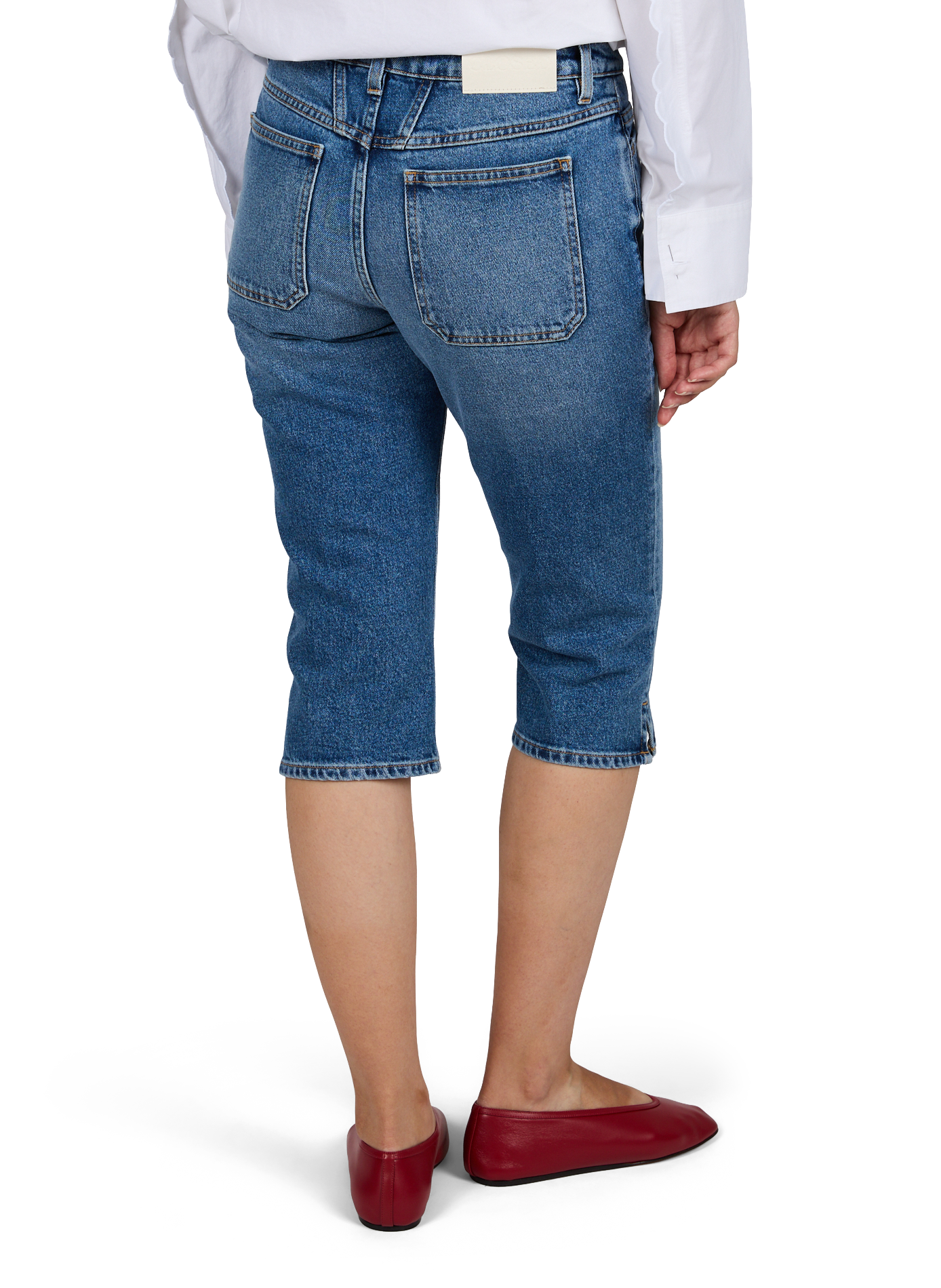 Capri aus einer Baumwollmischung in Denim CLOSED Blau