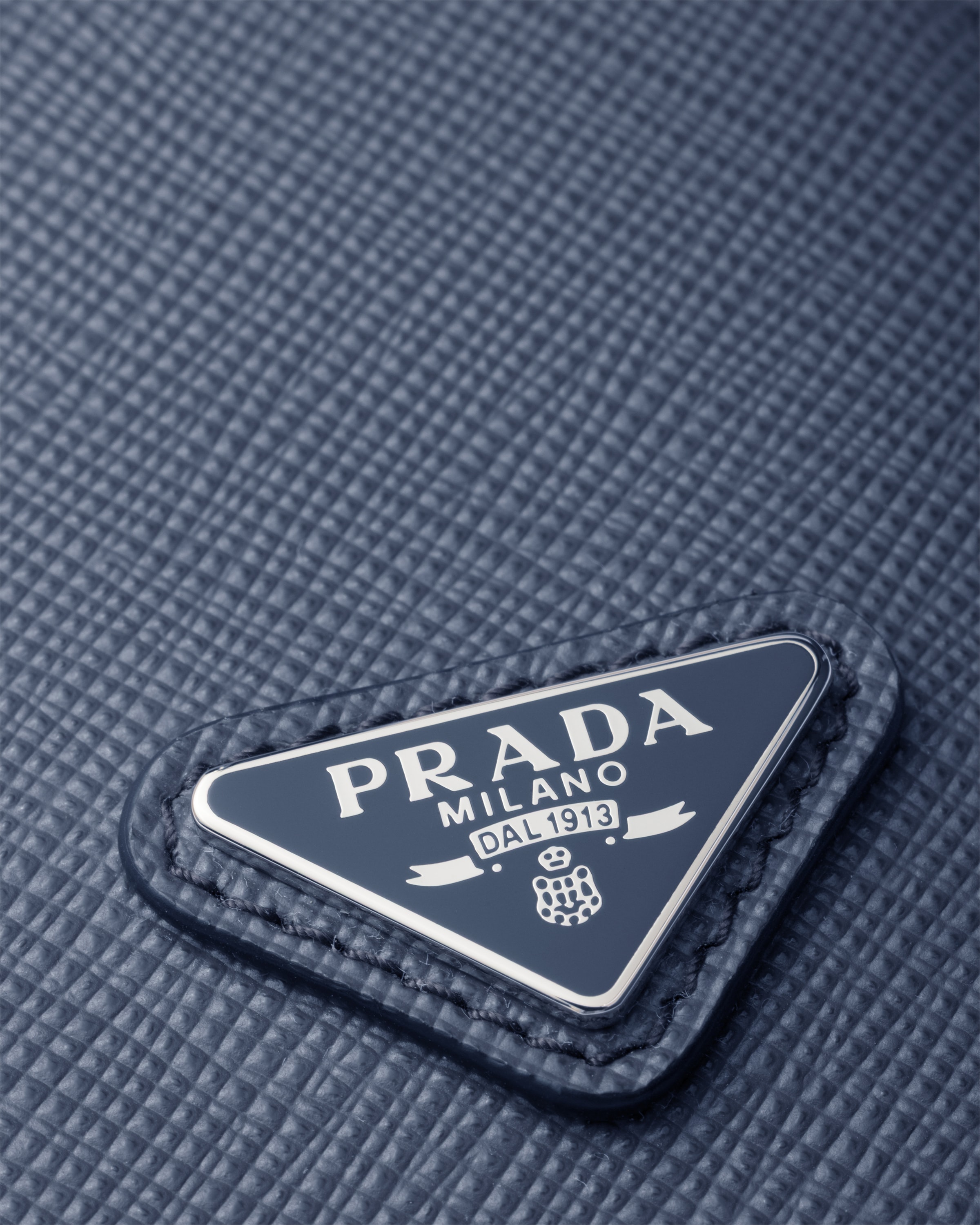 Porte-cartes en cuir saffiano PRADA Bleu