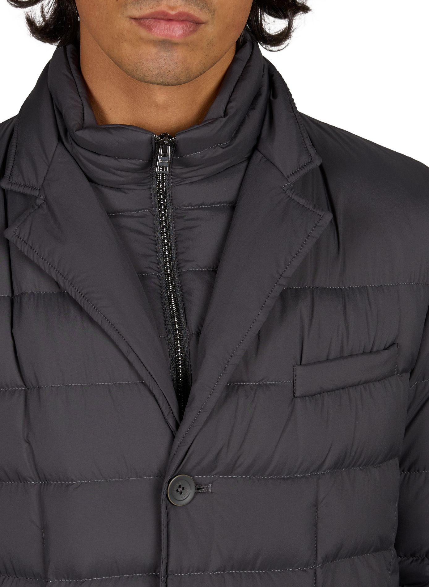 Straight puffer jacket with high neck HERNO Grey