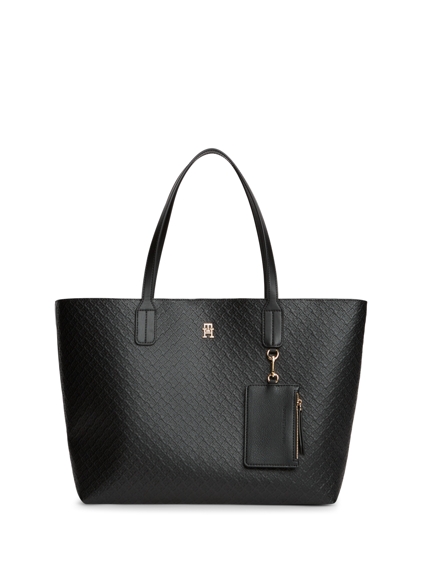 Plain shoulder tote bag TOMMY HILFIGER Black