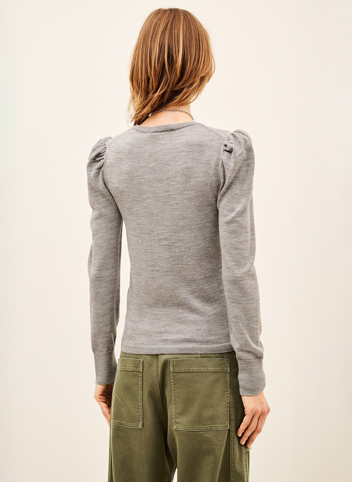Effen recht model van Britse wol | Grijs BA&SH Dames