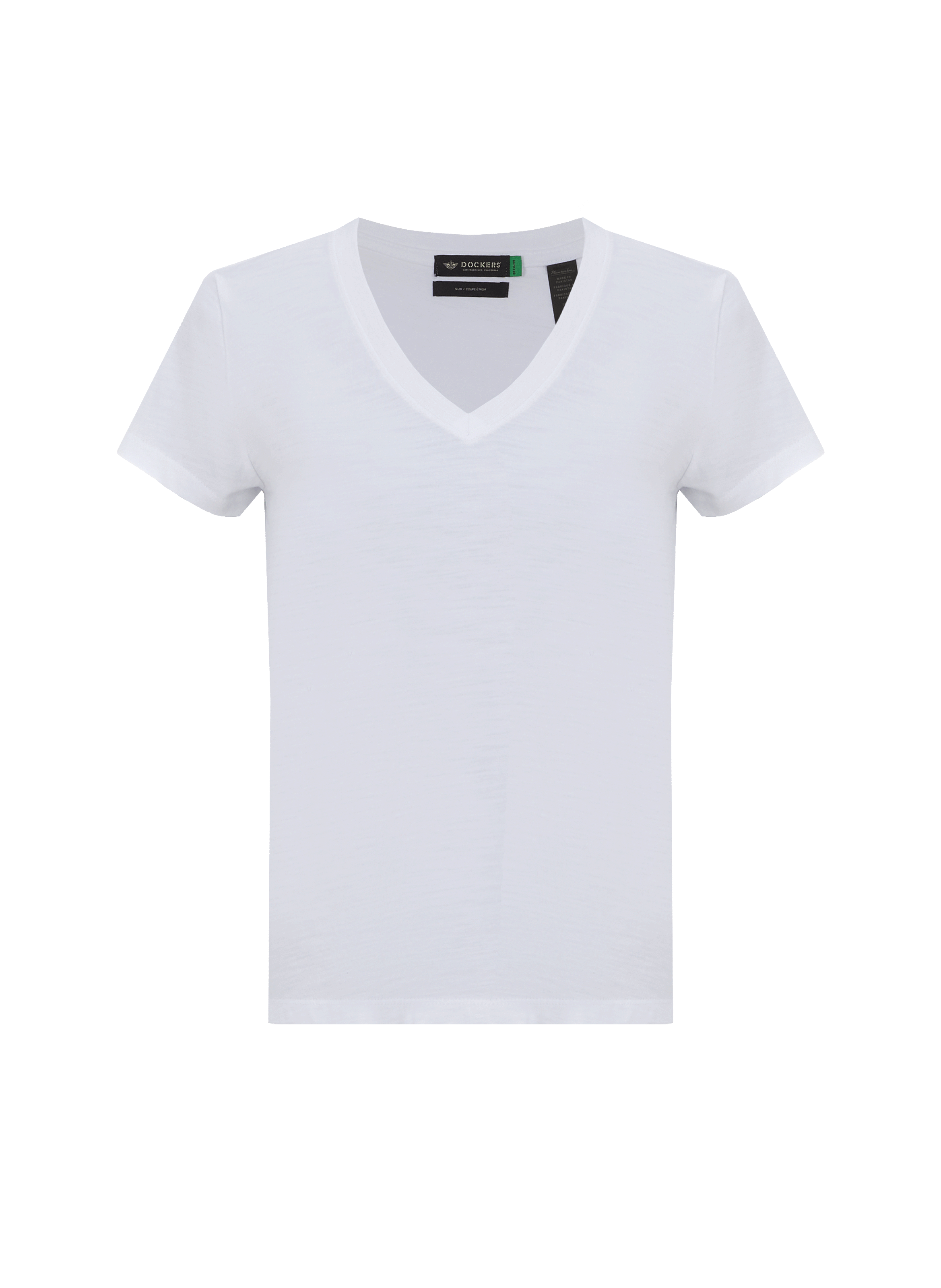 Cotton V-neck T-shirt DOCKERS White
