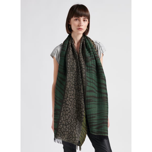 Echarpe en coton mélangé à imprimé animalier