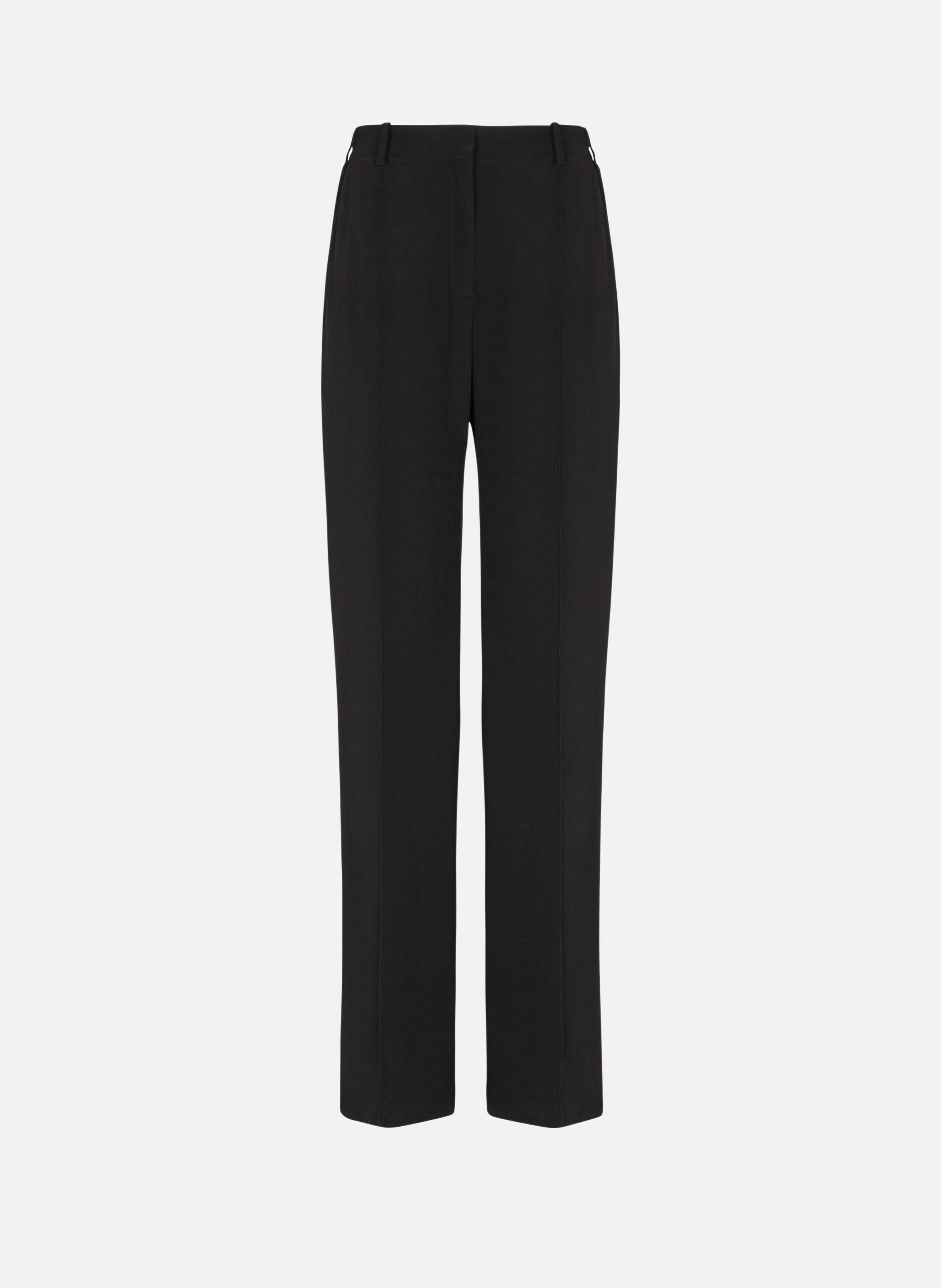 Pantalon tailleur droit en crêpe BALMAIN Noir