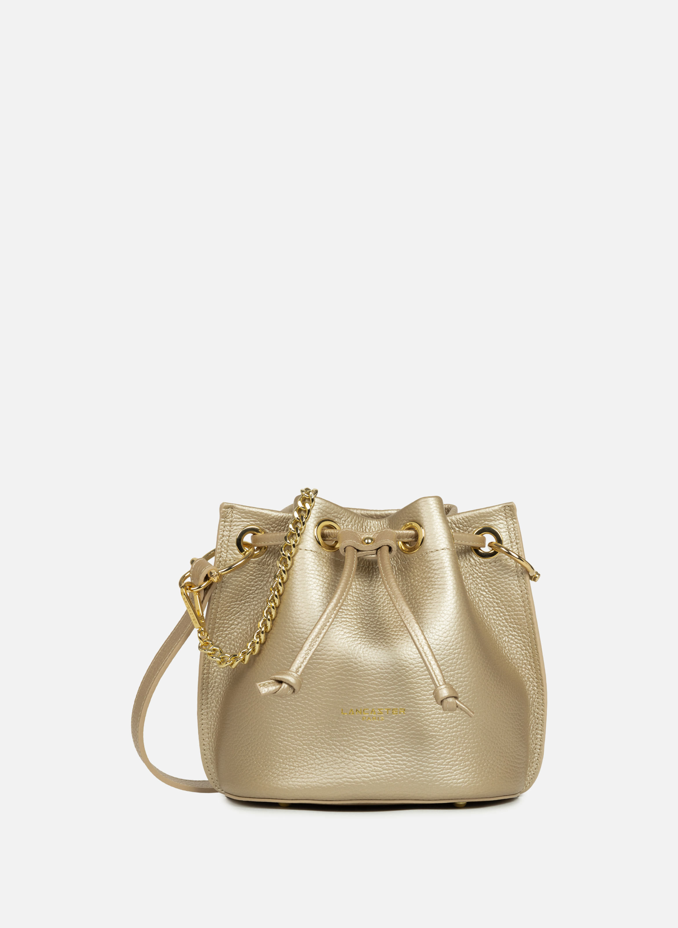 LANCASTER Petit sac bourse - alba double Doré