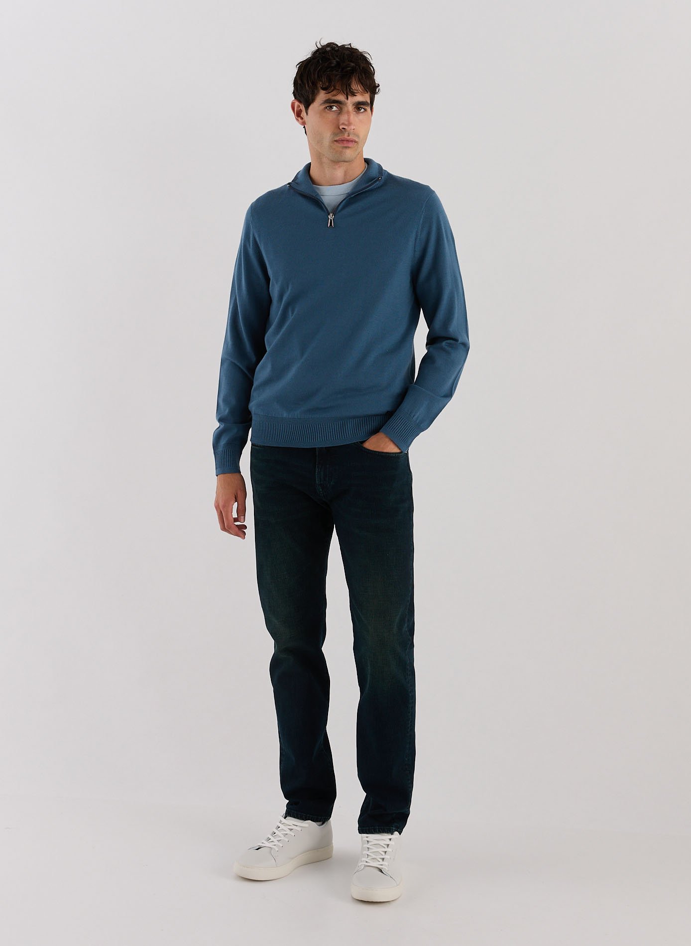 Pull col montant en laine PAUL SMITH Bleu